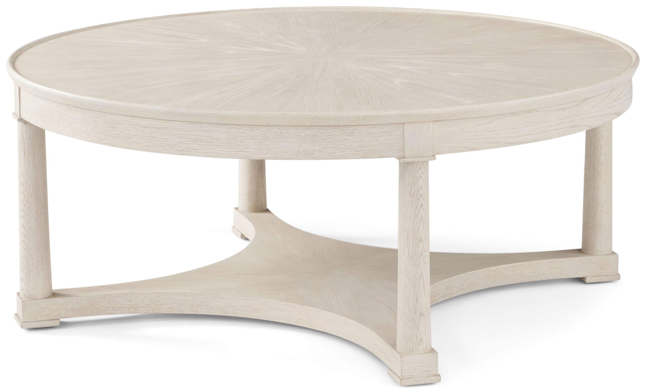 Surrey Round Cocktail Table in VCF1884_Dover / Oak Wood, Oak Veneer - Theodore Alexander