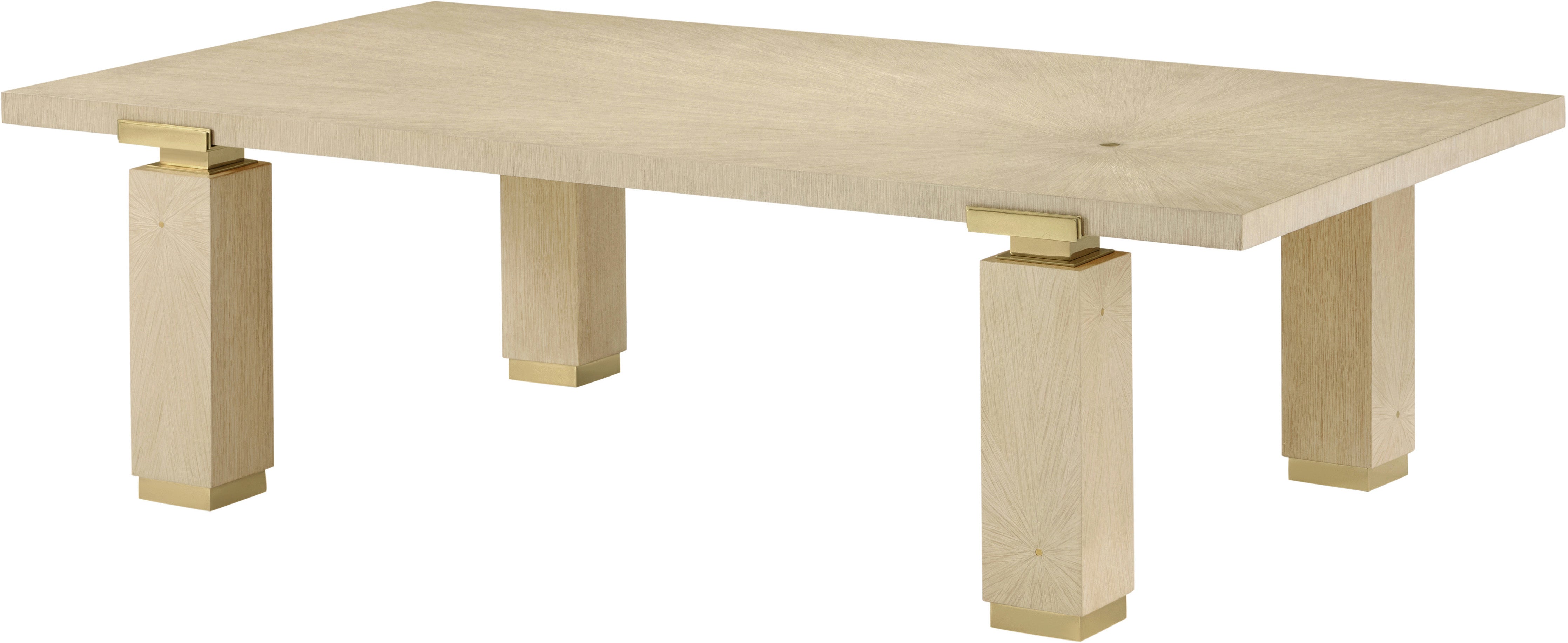 Judith Leiber Cocktail Table II in Oak Veneer, Brass - Theodore Alexander