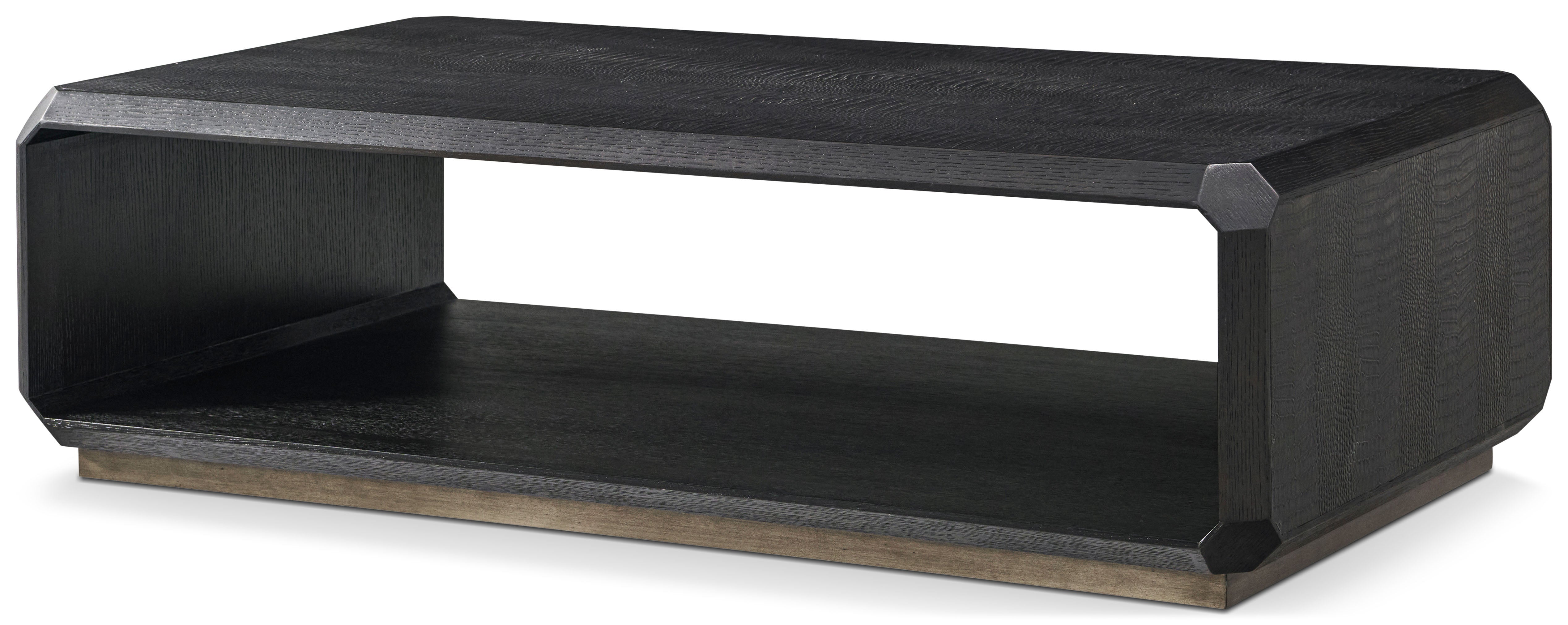 Spencer St. James Cocktail Table in Beech Wood/Oak Wood, Oak Wood, Oak Veneer, Reconstructed Pattern Crocodile - Theodore Alexander