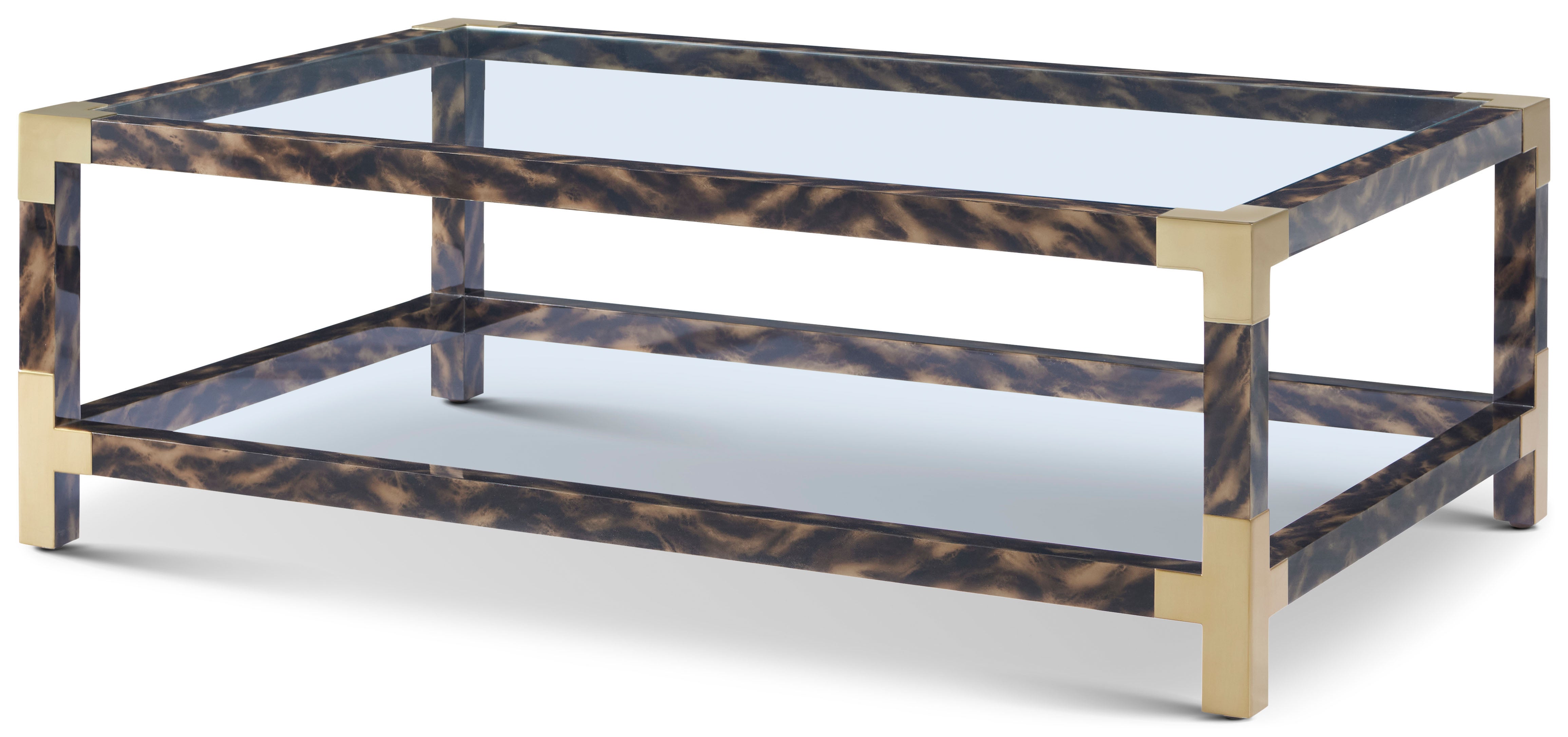 Arakan Cocktail table in Glass, Stainless Steel - Theodore Alexander