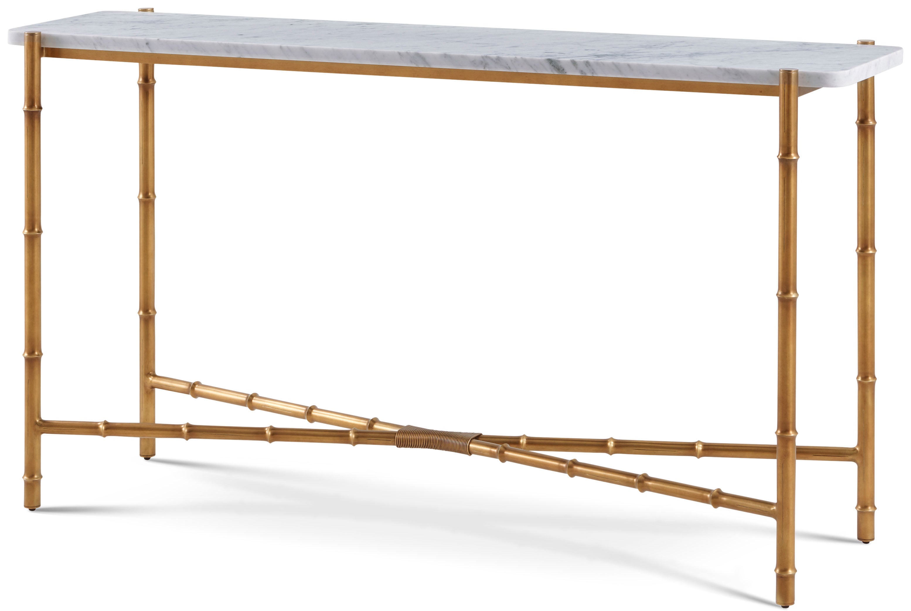 Kesden Console Table in MCF538.B_satin_brass / Brass, Marble - Theodore Alexander