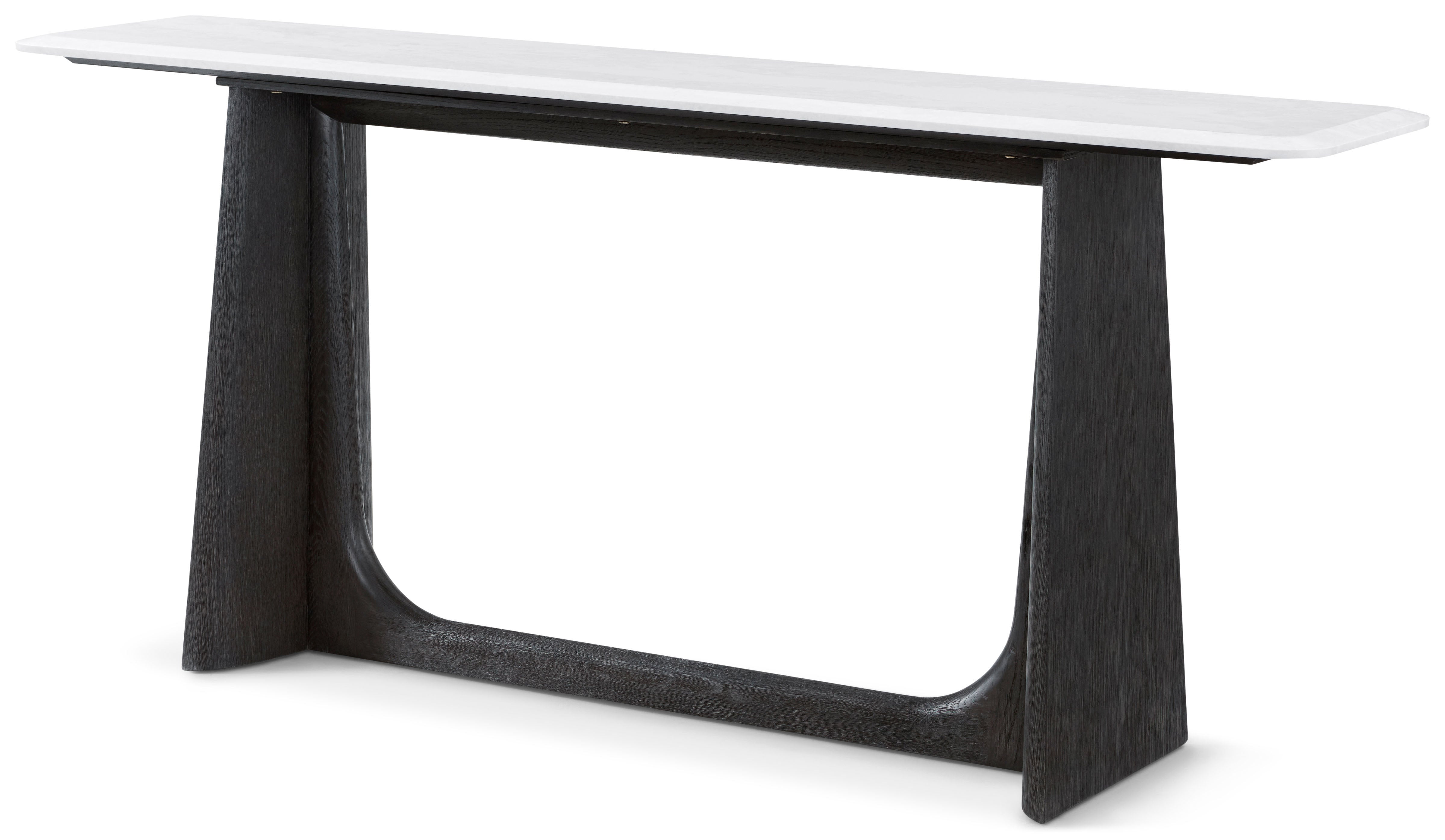Repose Wooden Console Table Quartz Top in PCF1186.1L2HA3F_Charcoal_Oak / Wood, Quartz - Theodore Alexander