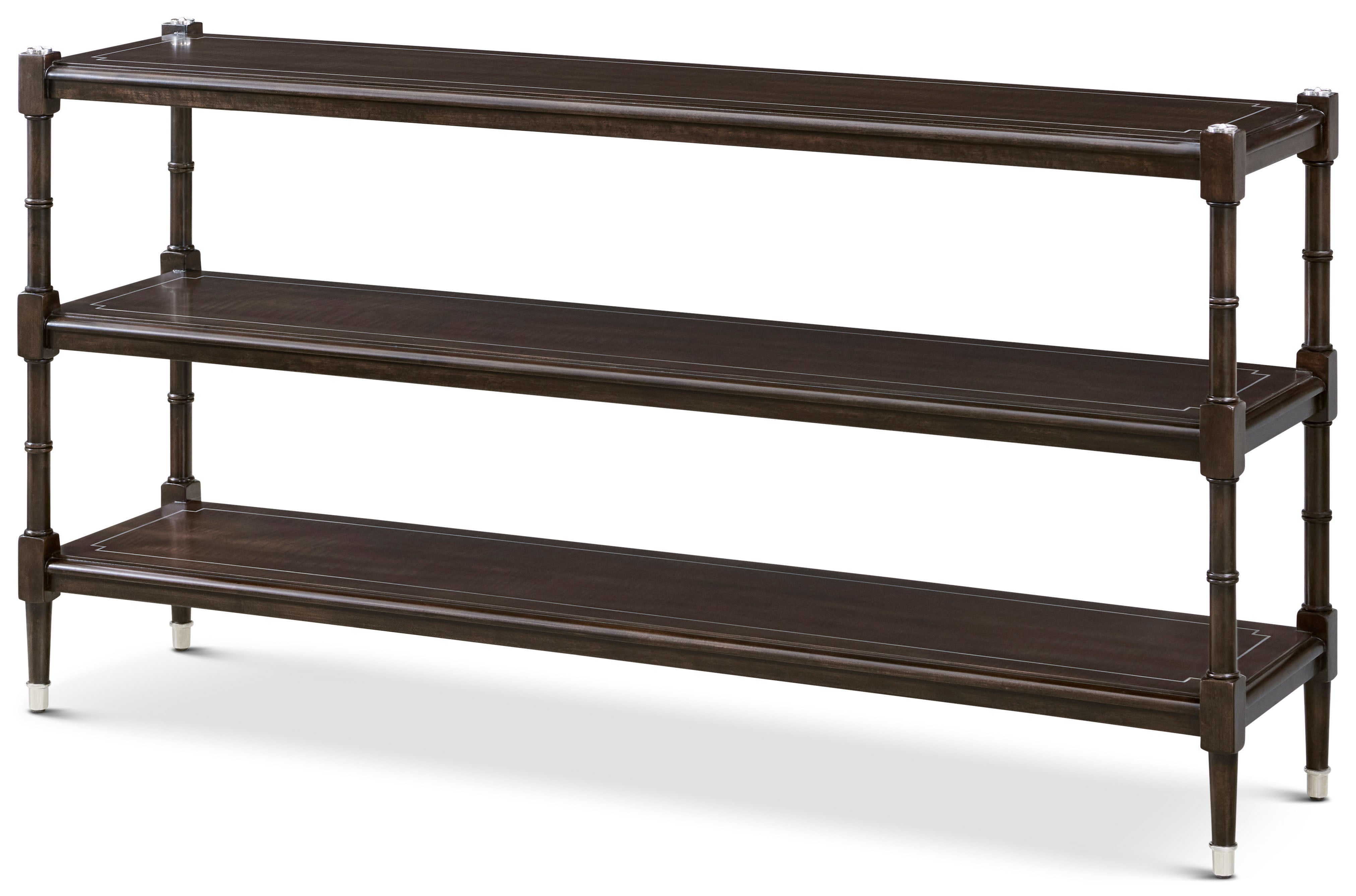 Spencer London Console Table in Maple Wood, Sycamore Veneer, Brass - Theodore Alexander