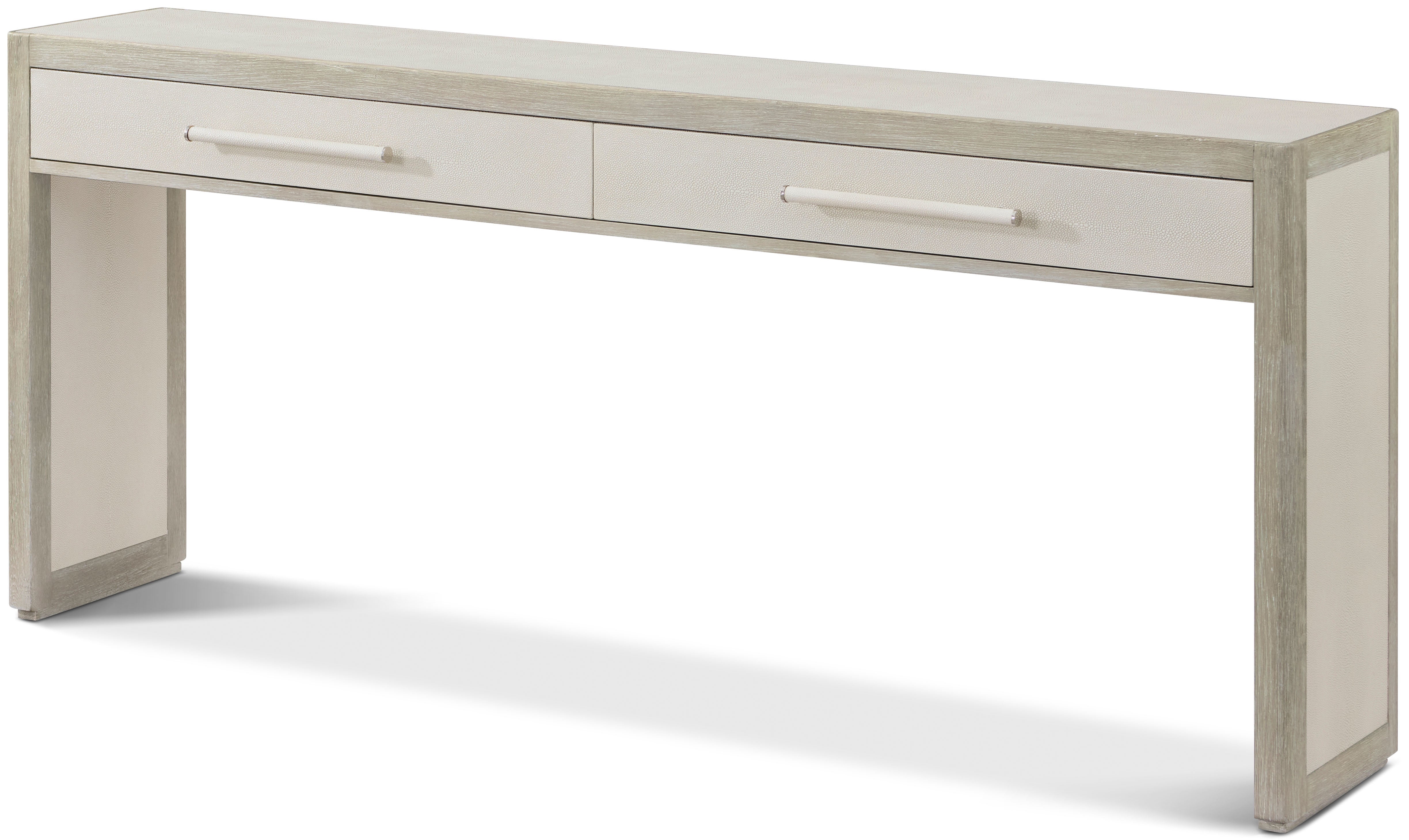 Maxwell 2-Drawer Console Table in Solid Wood, Veneer, Shagreen - Theodore Alexander