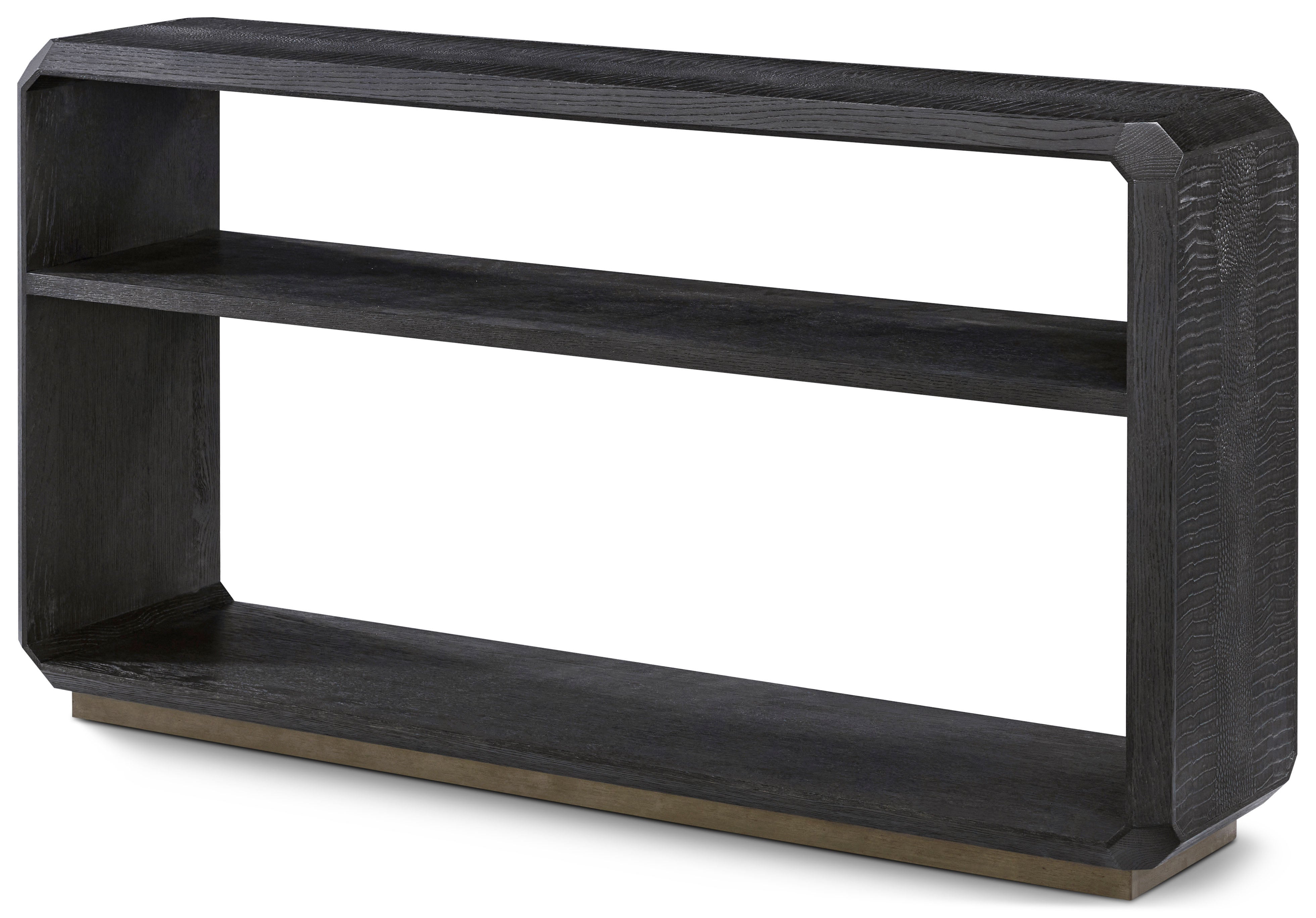Spencer St. James Console Table in Beech Wood, White Oak Veneer, Reconstructed Pattern Crocodile - Theodore Alexander