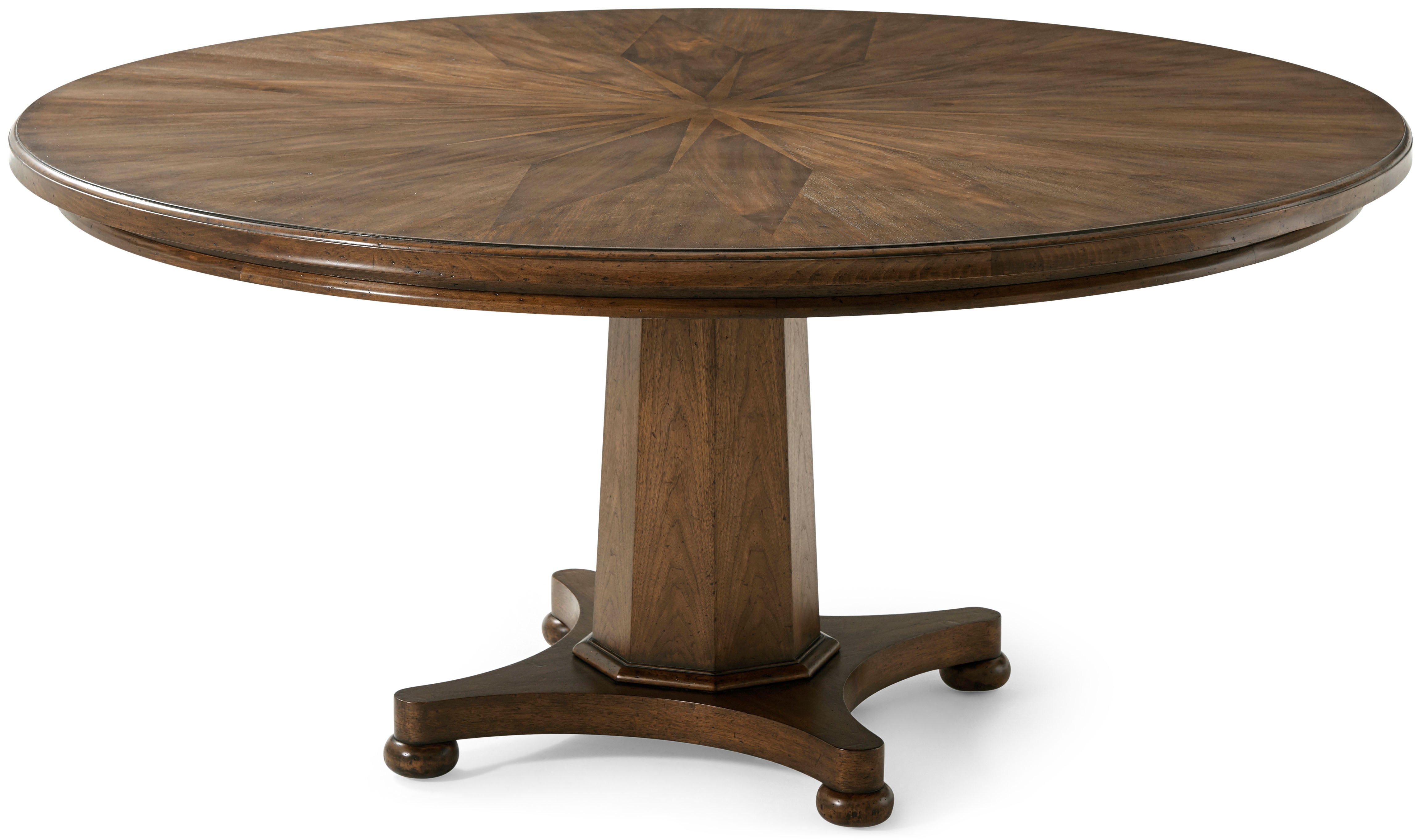 The Soleil Dining Table in Beech, Walnut Veneer - Theodore Alexander