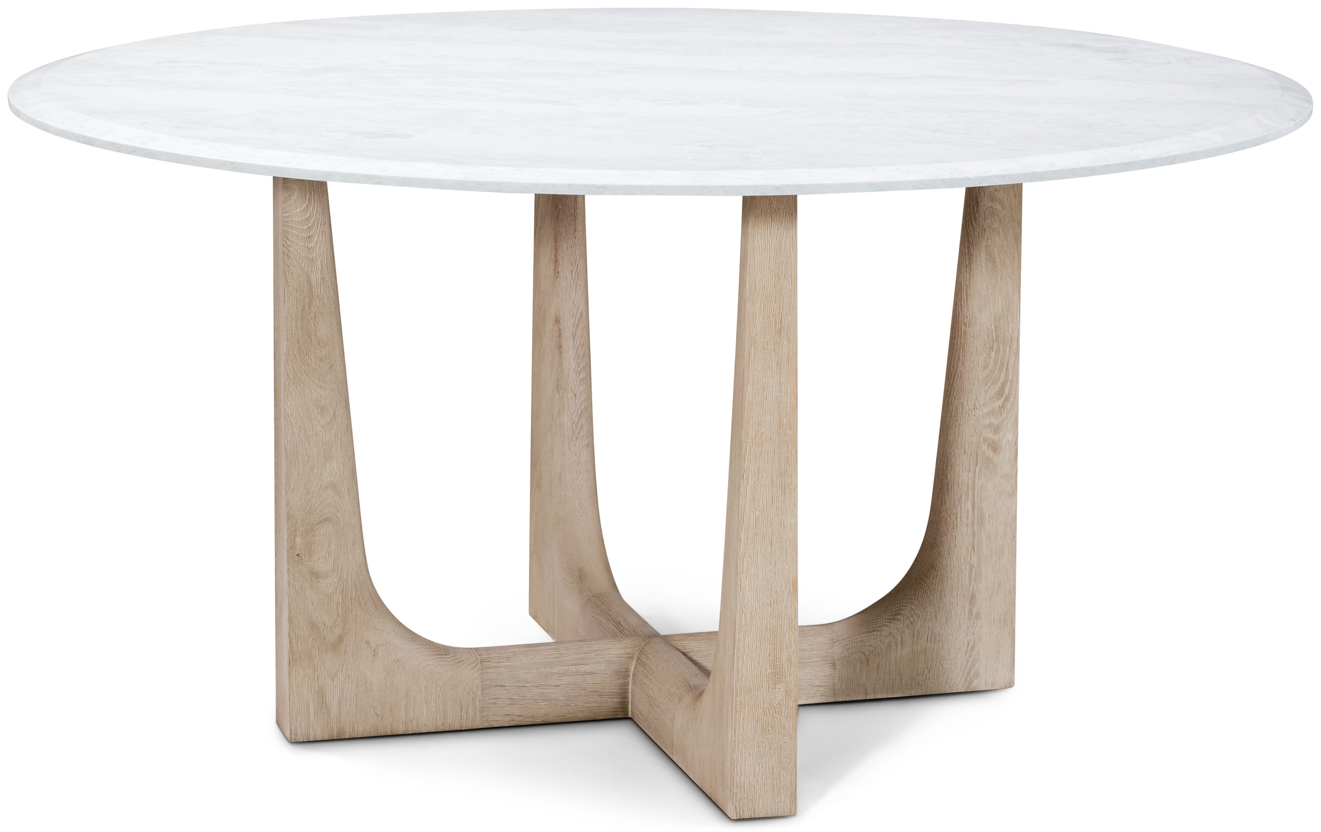 Repose Quartz Round Dining Table in PCF1175.1K2HA3F_Grey_Oak / Wood, Quartz - Theodore Alexander