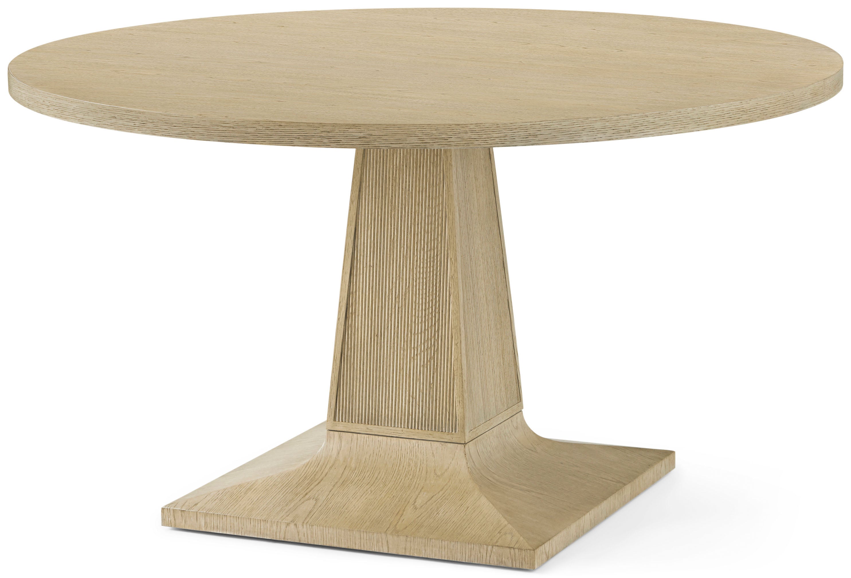 Balboa Round Dining Table in VCF1882_Coastal_Grey / Oak Wood, Oak Veneer - Theodore Alexander
