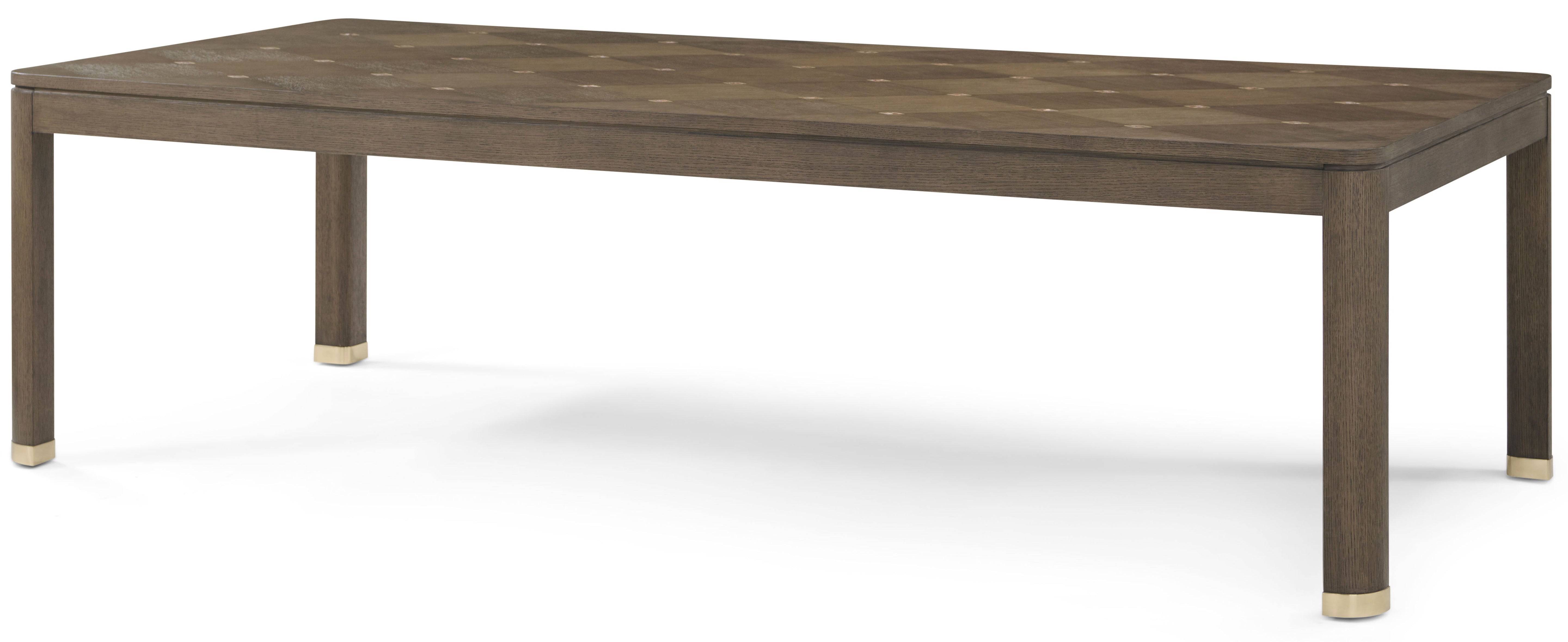 Judith Leiber Rectangle Dining Table in Oak Veneer, Brass, Mother of Pearl - Theodore Alexander