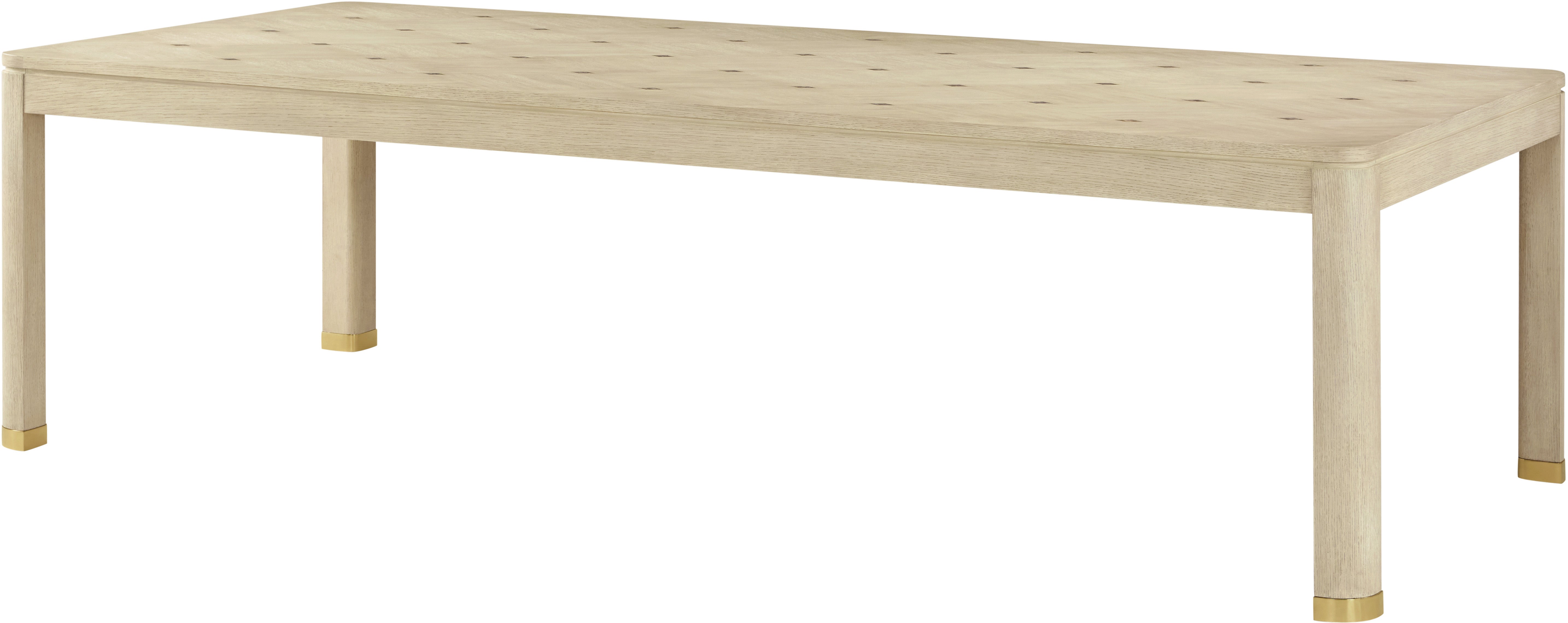 Judith Leiber Rectangle Dining Table in Oak Veneer, Brass, Mother of Pearl - Theodore Alexander