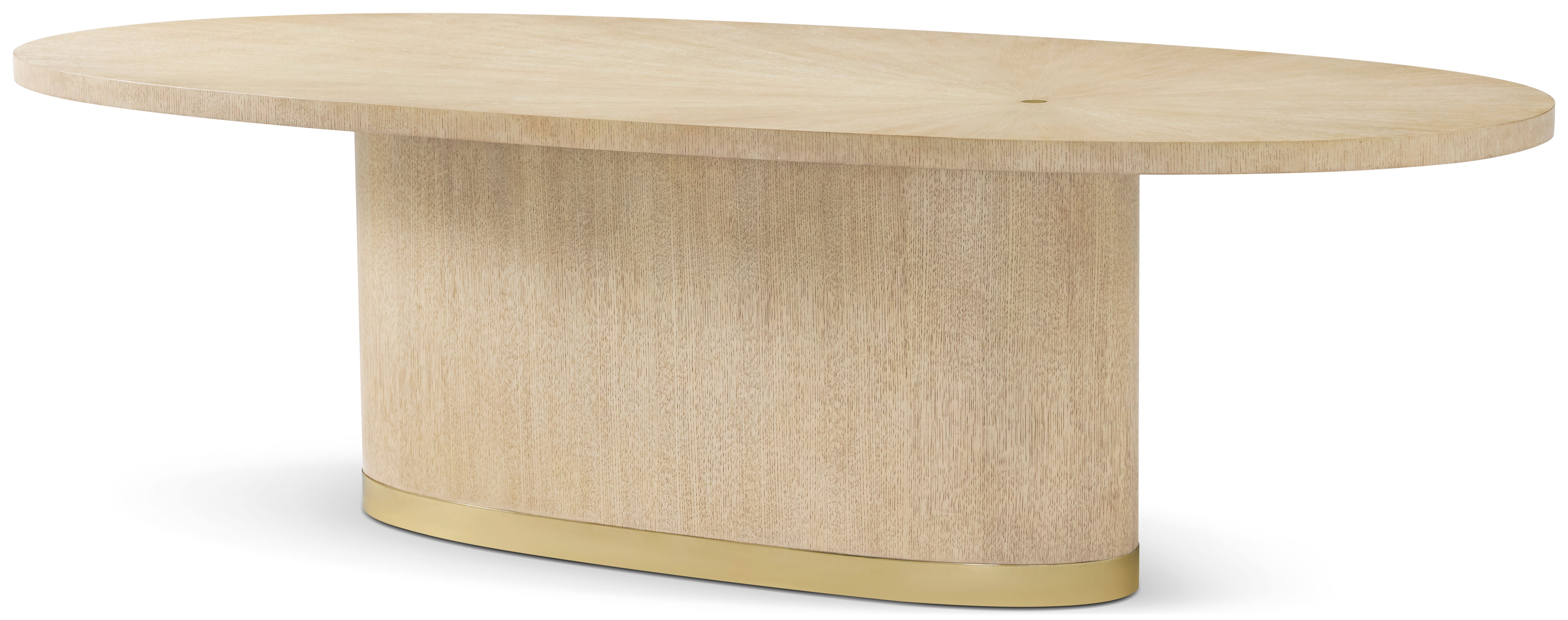 Judith Leiber Oval Dining Table in Oak Veneer, Brass - Theodore Alexander