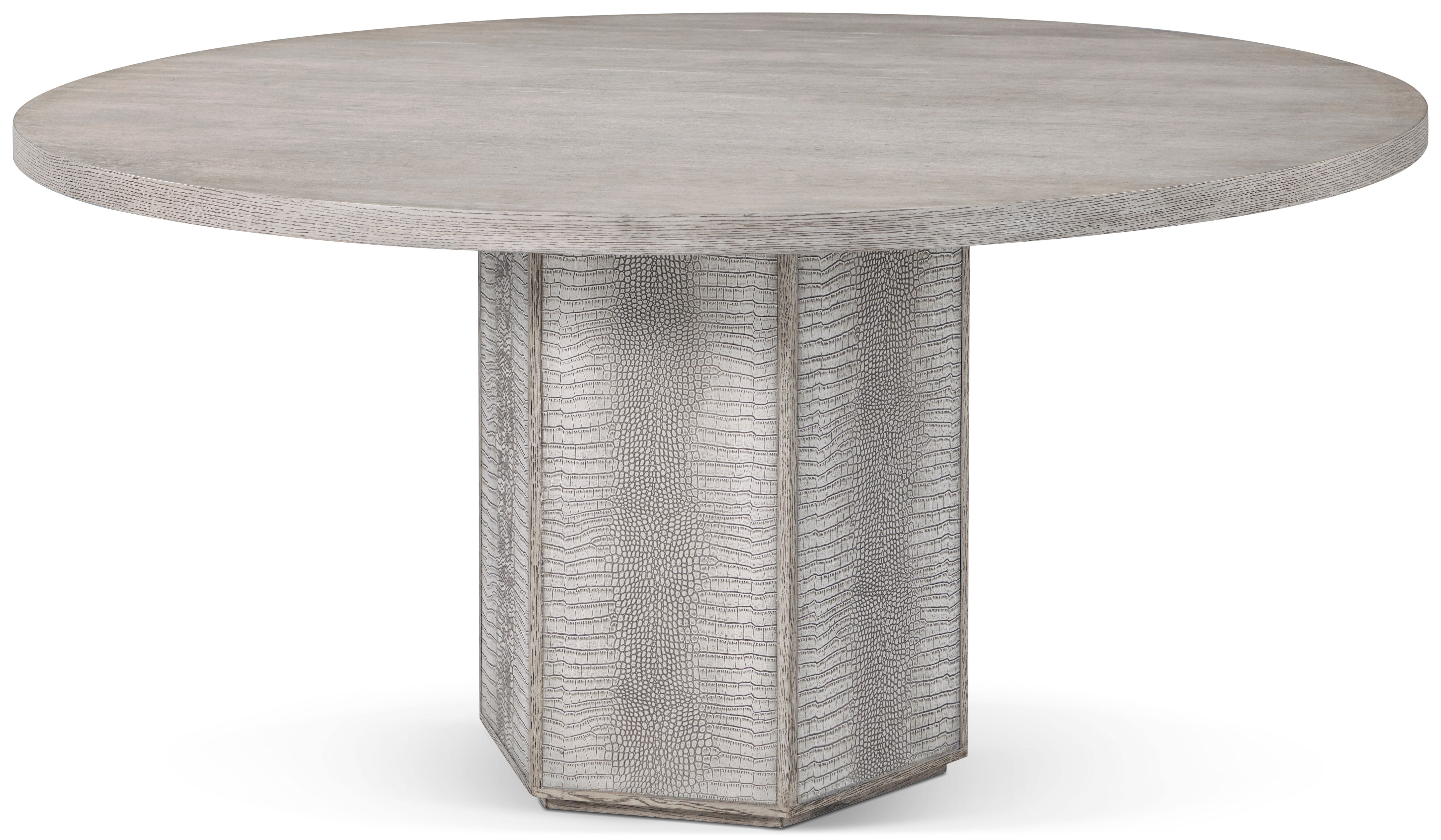 Spencer St. James Round Dining Table in White Oak Wood, White Oak Veneer - Theodore Alexander
