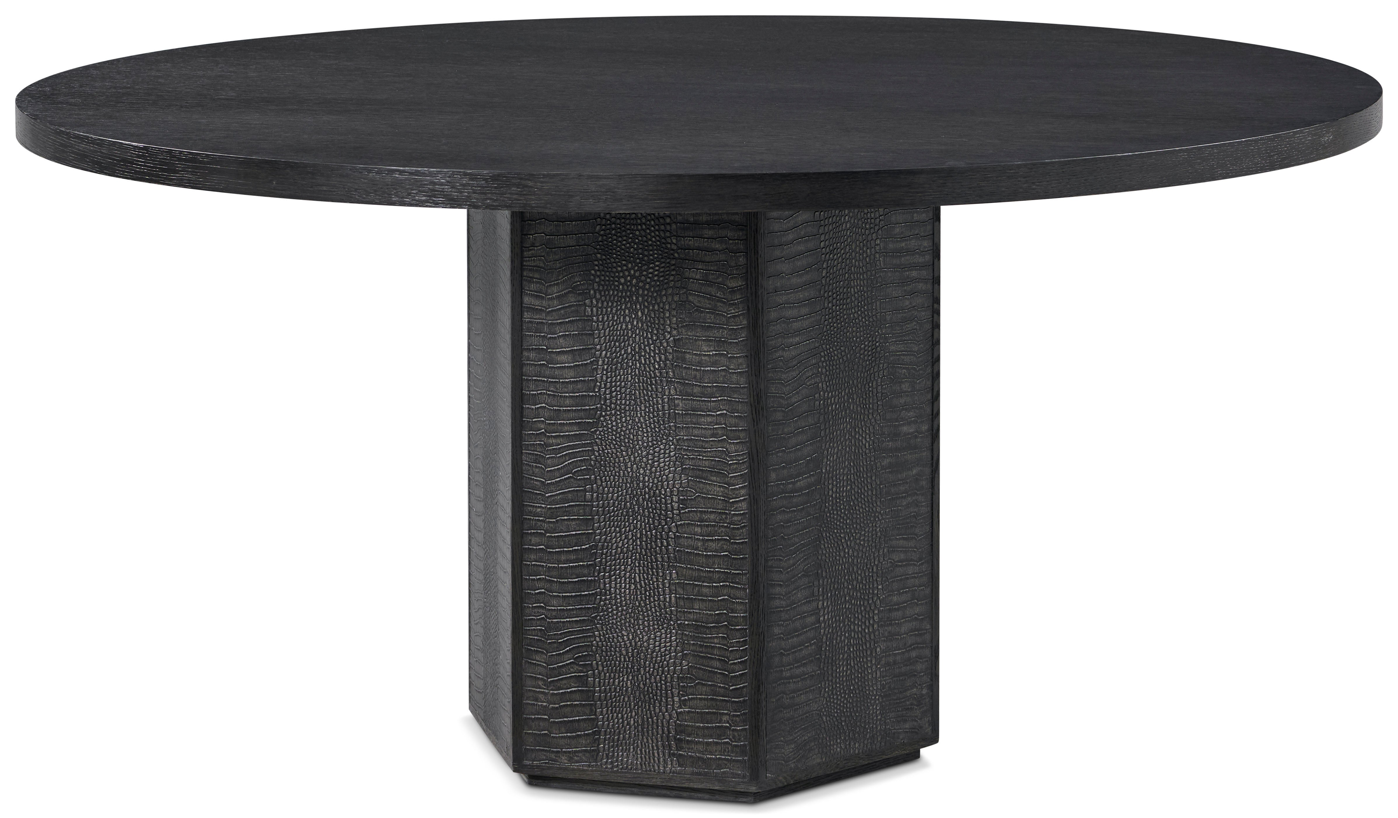 Spencer St. James Round Dining Table in White Oak Wood, White Oak Veneer - Theodore Alexander
