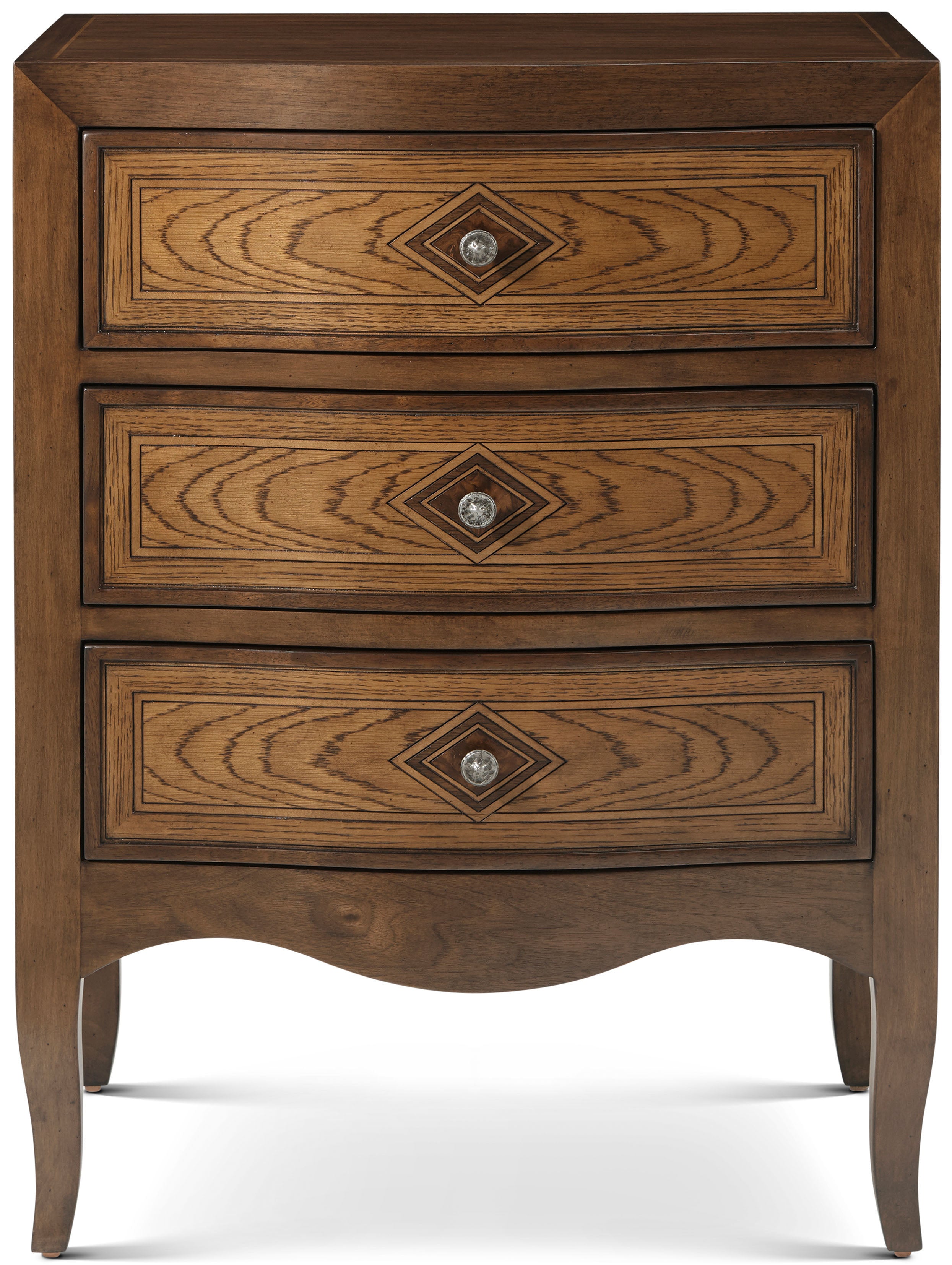 The Remy Nightstand in Beech, Walnut Veneer - Theodore Alexander