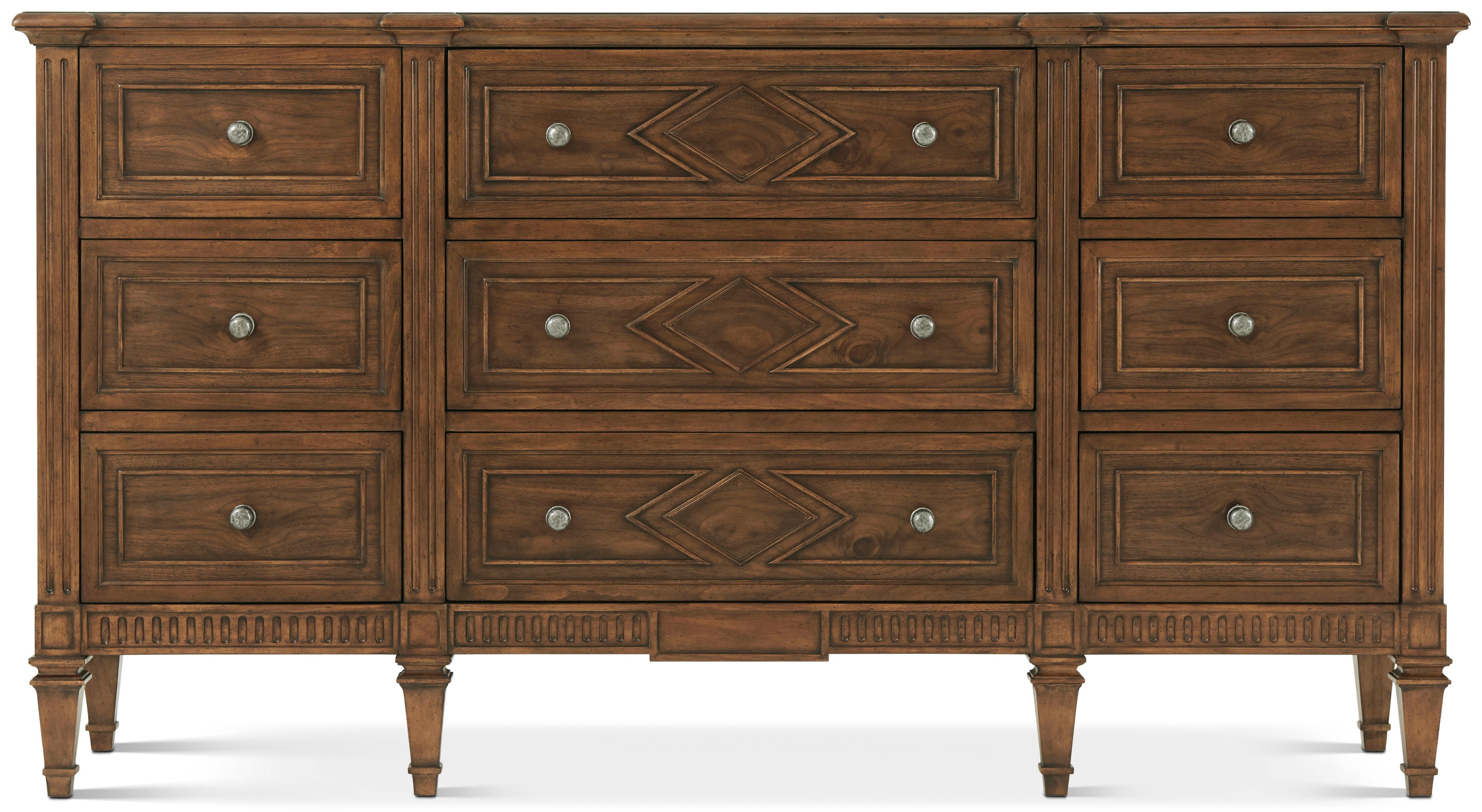 The Laurent Dresser in Beech, Walnut Veneer, Aluminium - Theodore Alexander