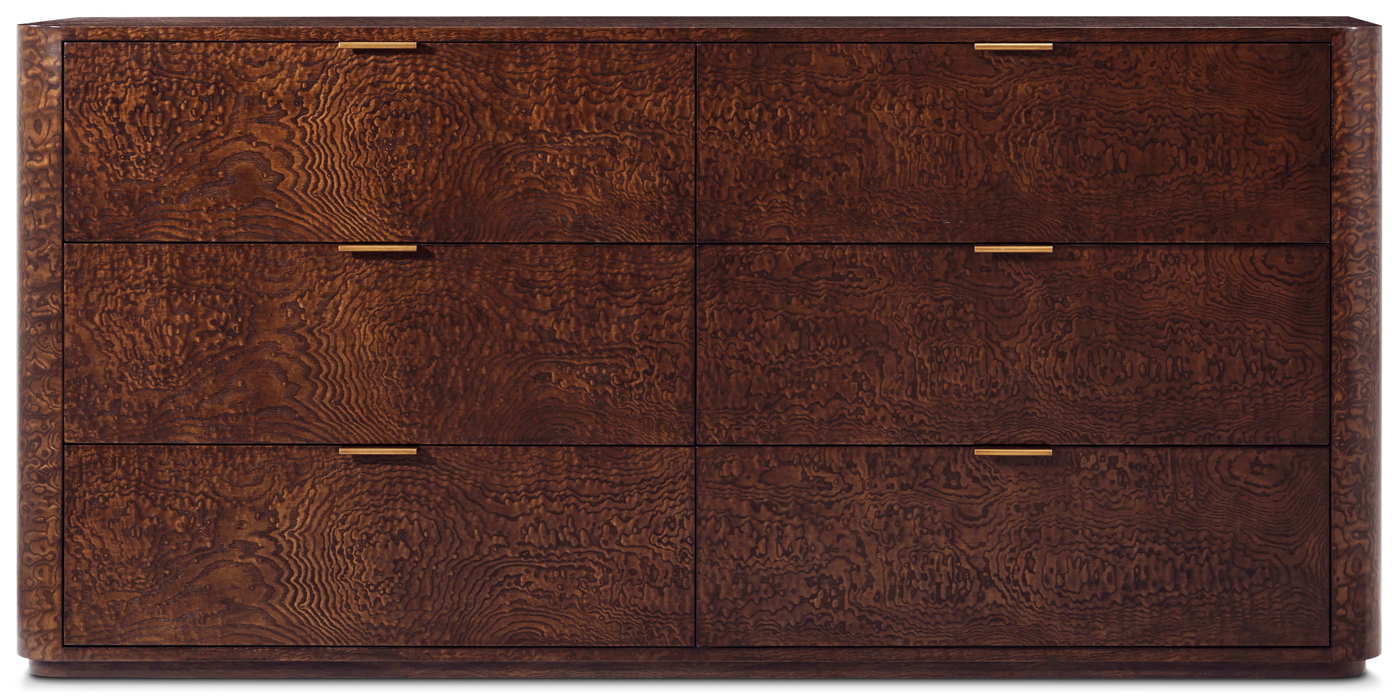 Kesden Dresser in VCF1801_pyramid_brown_MCF538.B_satin_brass / Wood, Veneer - Theodore Alexander