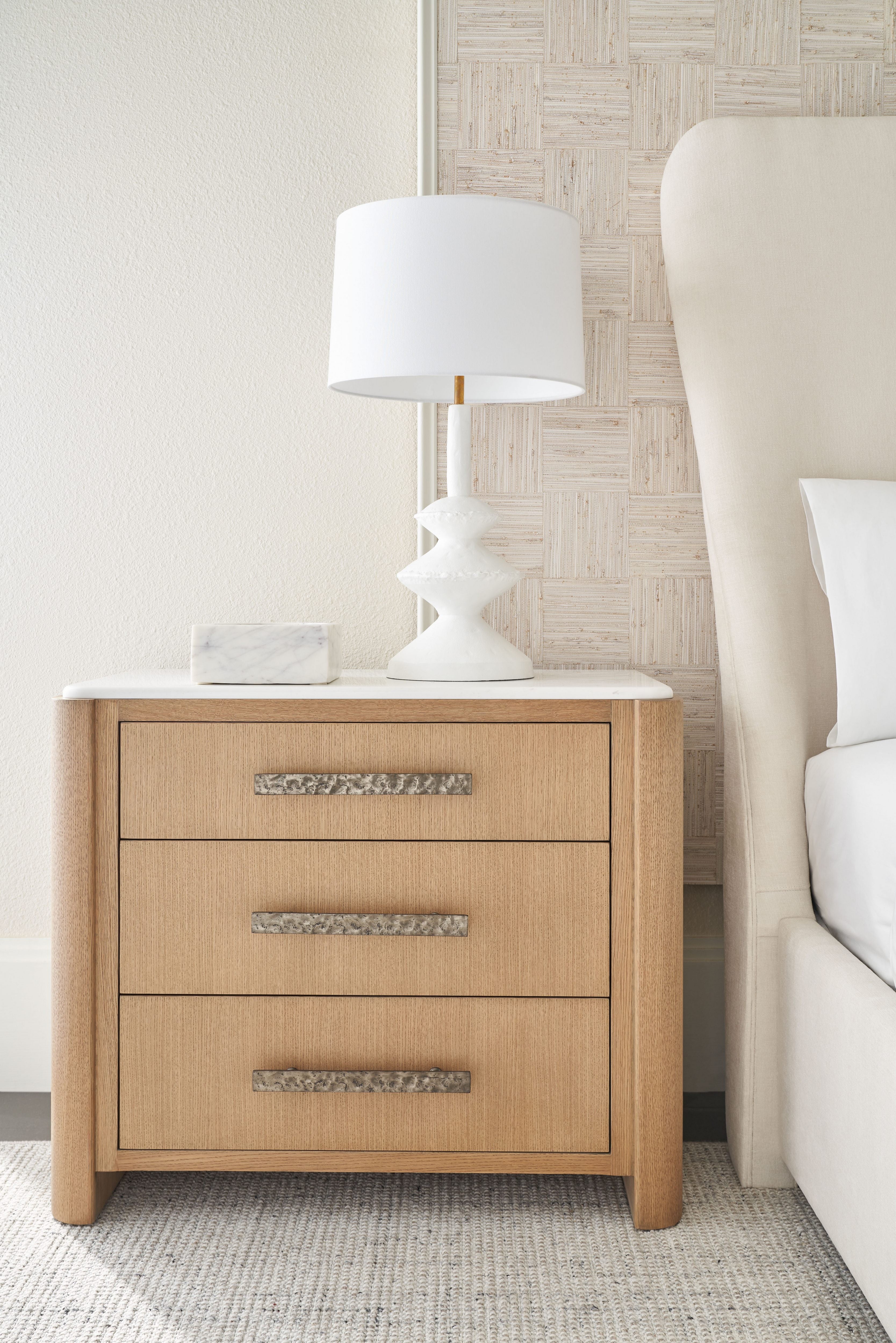 Essence Three Drawer Nightstand – Nightstands by Theodore Alexander | Sutter & Vale