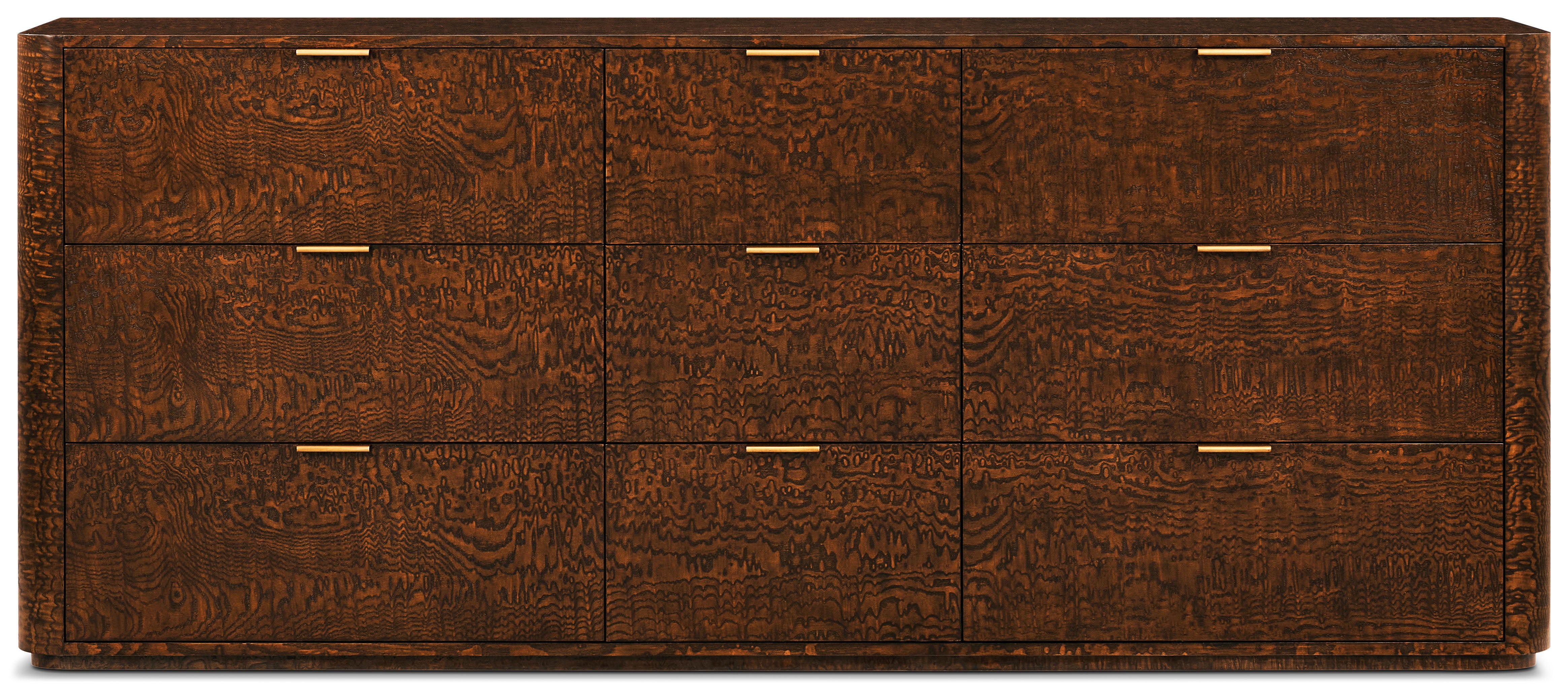 Kesden Large Dresser in VCF1801_pyramid_brown_MCF538.B_satin_brass / Brass, Wood, Veneer - Theodore Alexander