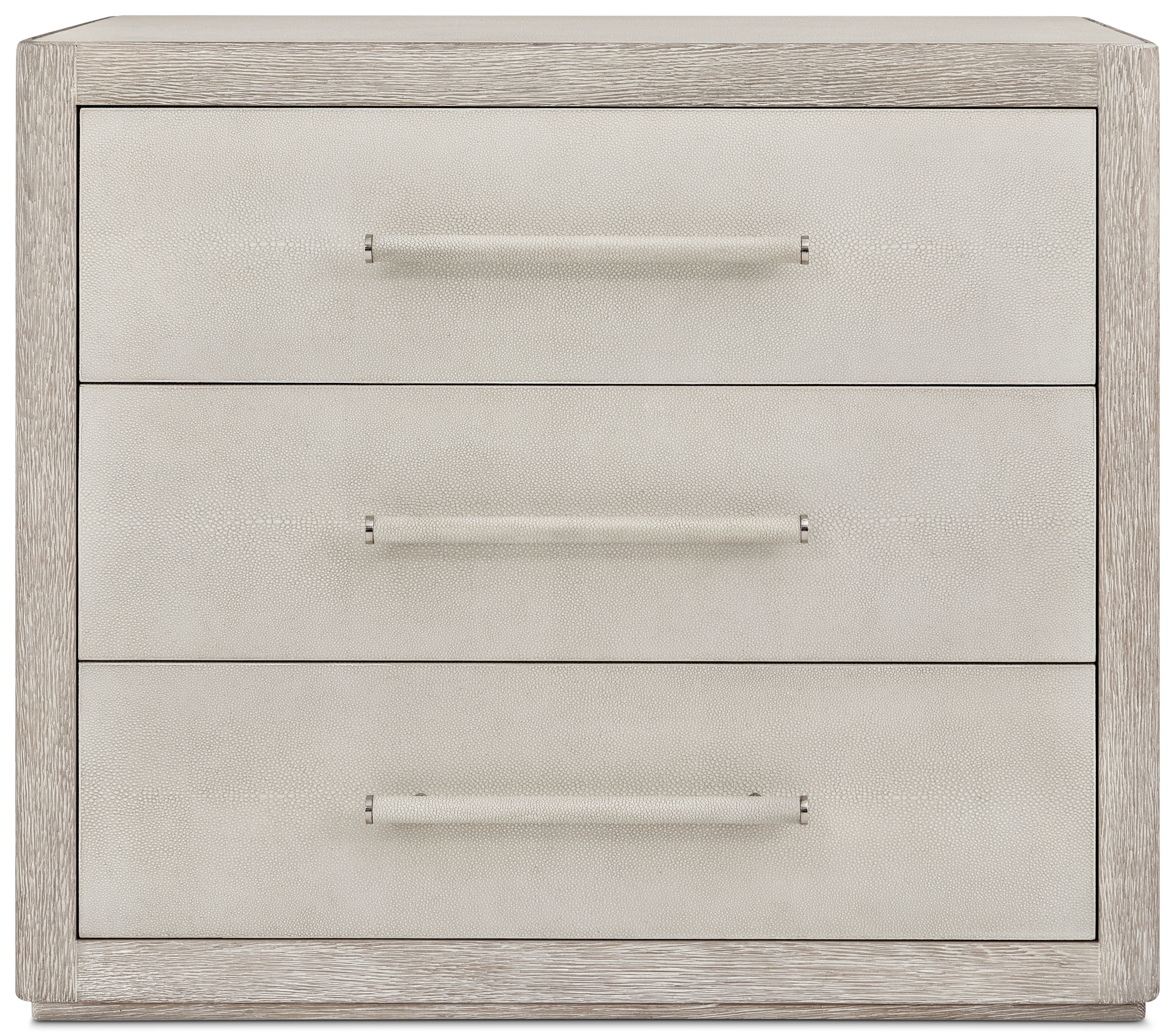 Maxwell 3-Drawer Nightstand II in Solid Wood, Veneer, Shagreen - Theodore Alexander