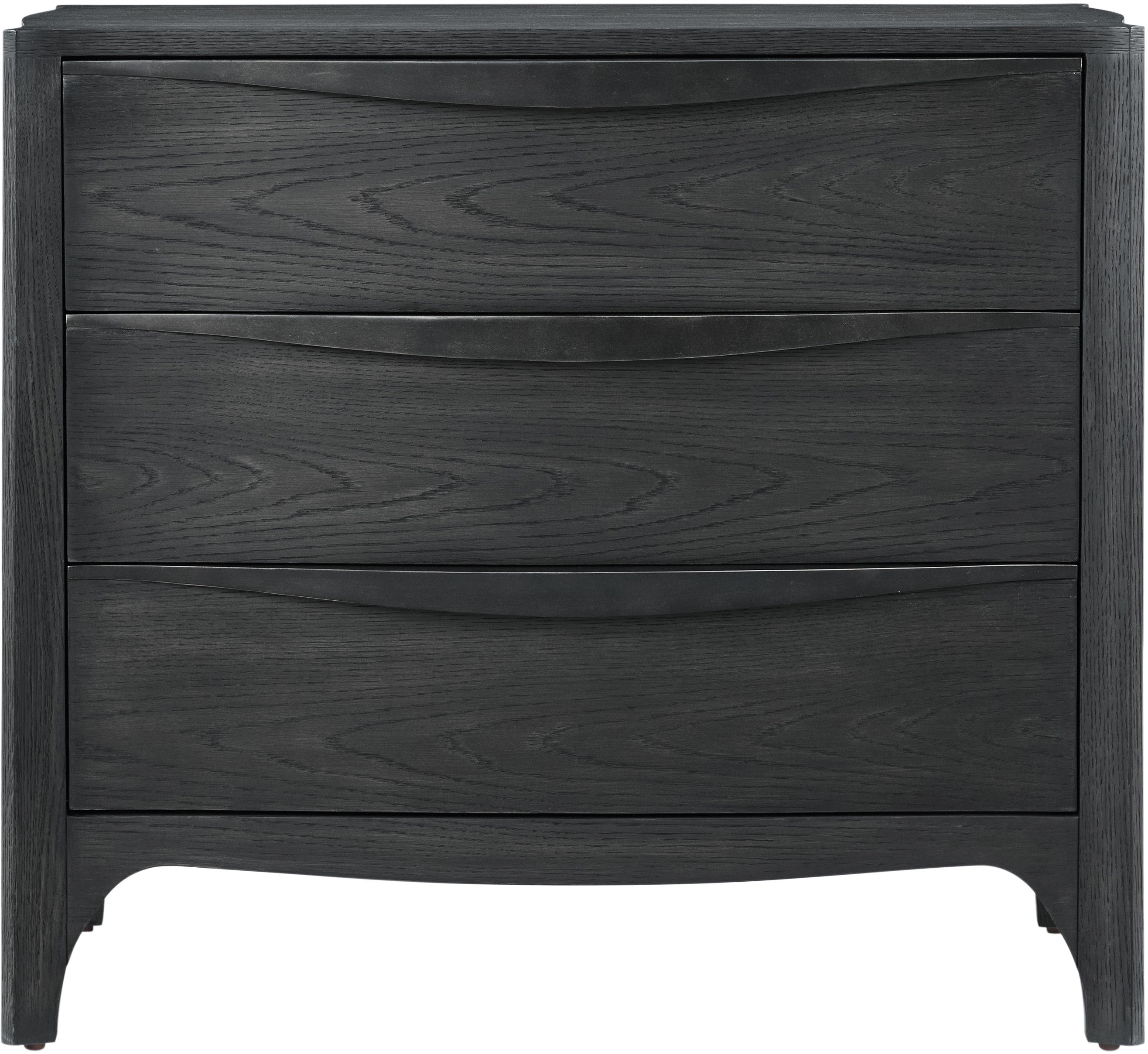Rome 3-Drawer Nightstand in Solid Wood, Veneer, Aluminium - Theodore Alexander