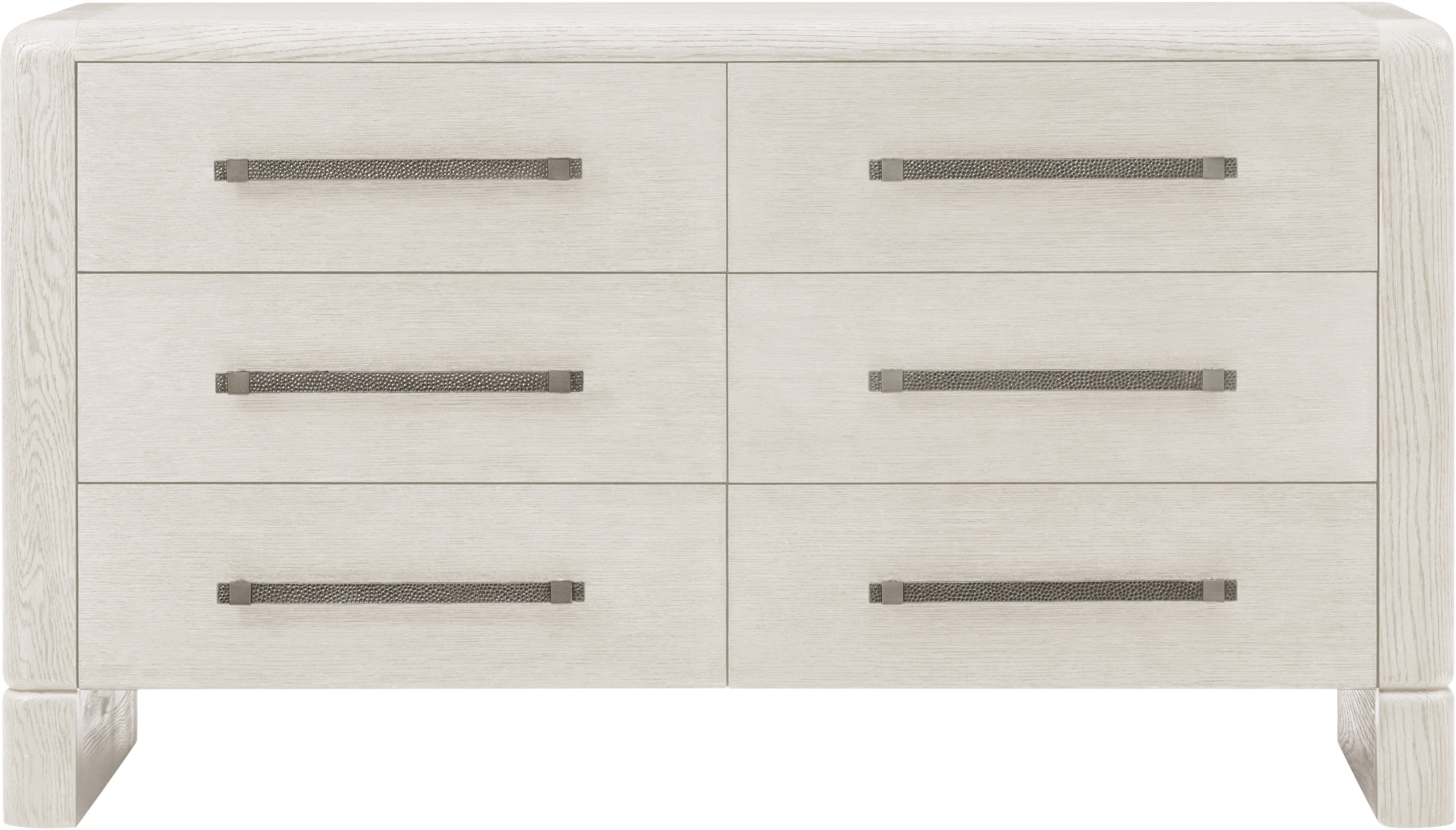 Luna 6-Drawer Dresser in Solid Wood, Veneer, Aluminium - Theodore Alexander