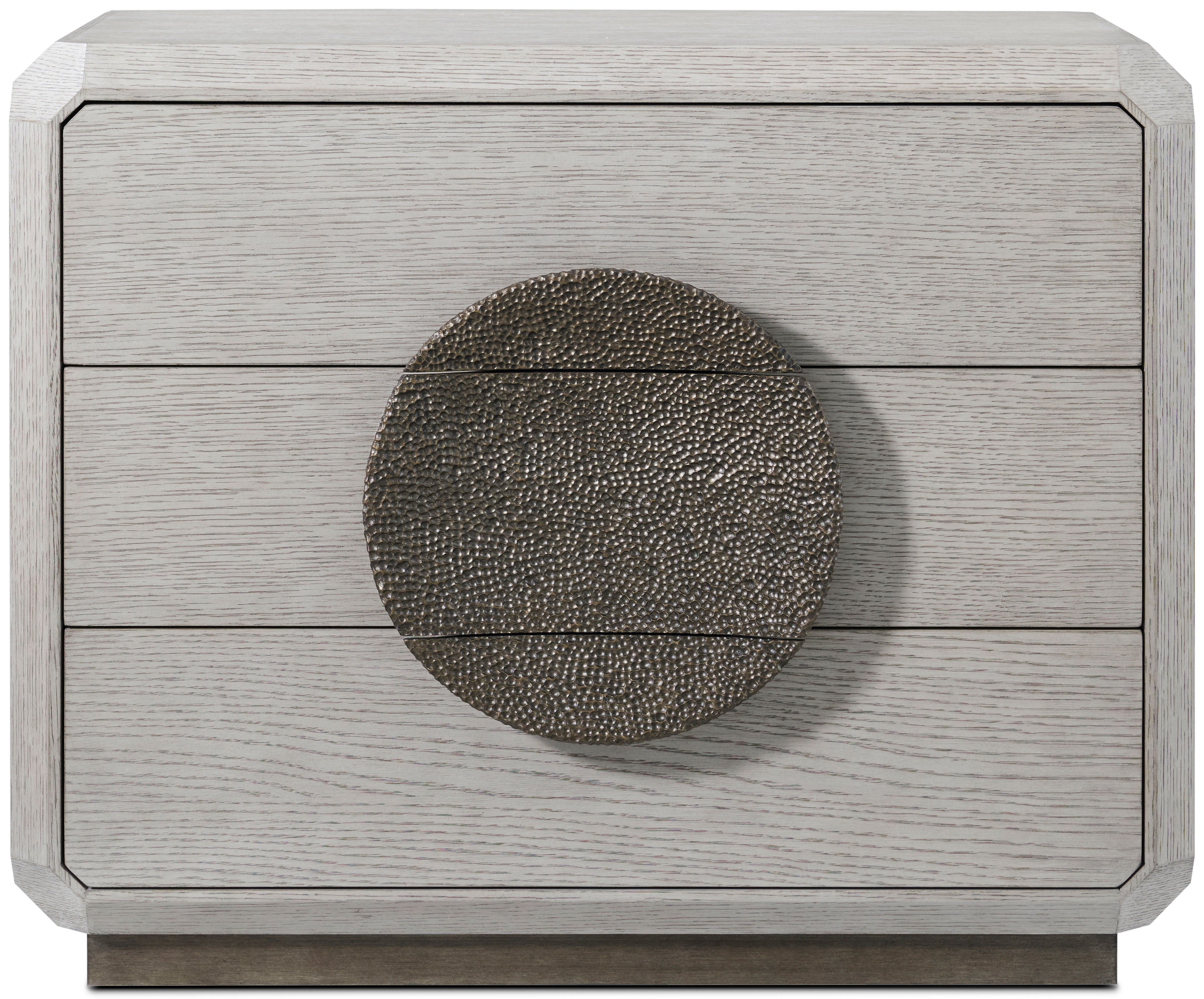 Spencer St. James Nightstand in Beech Wood, White Oak Veneer, Aluminium - Theodore Alexander