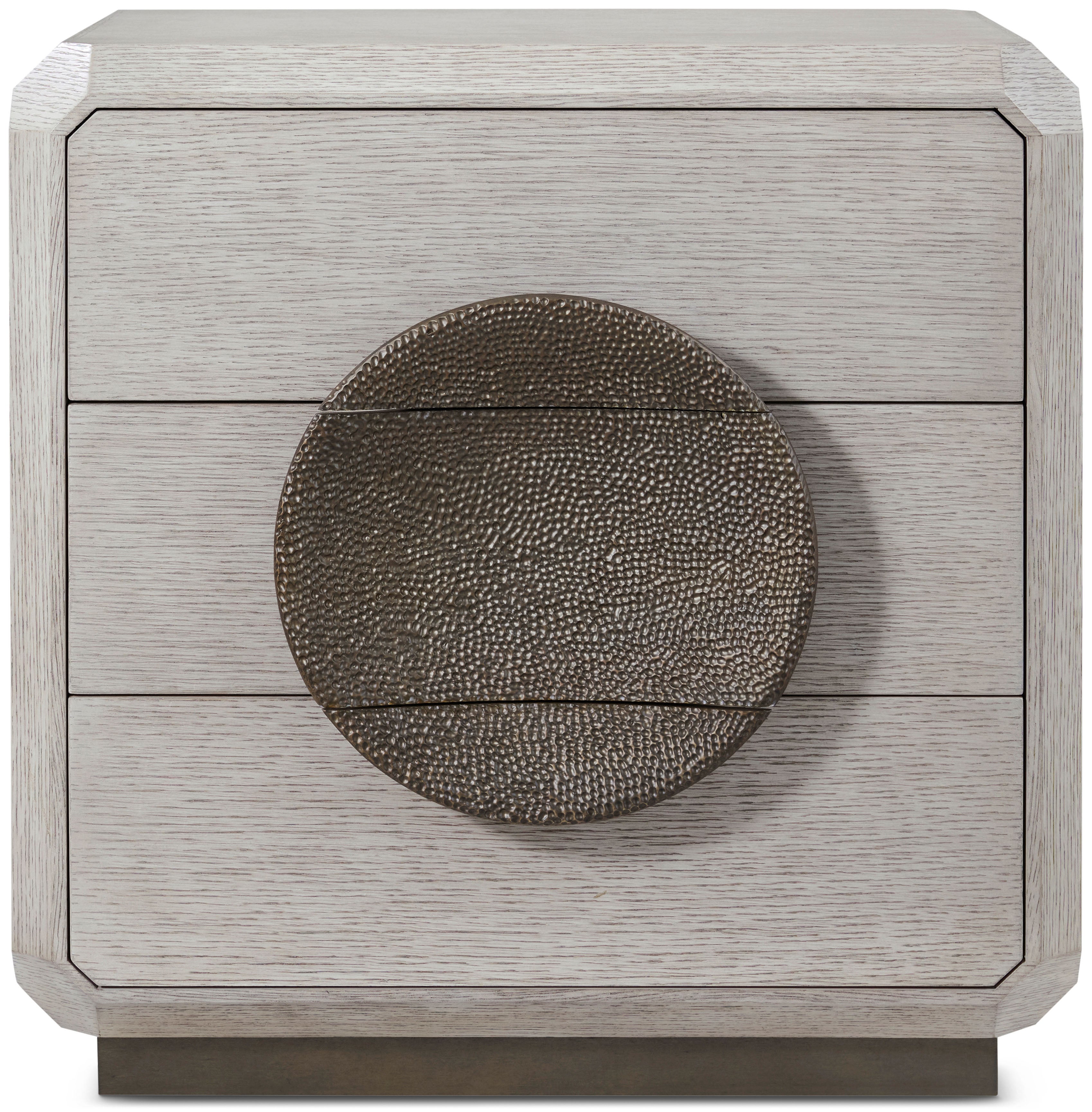 Spencer St. James Small Nightstand in Beech Wood, White Oak Veneer, Aluminium - Theodore Alexander