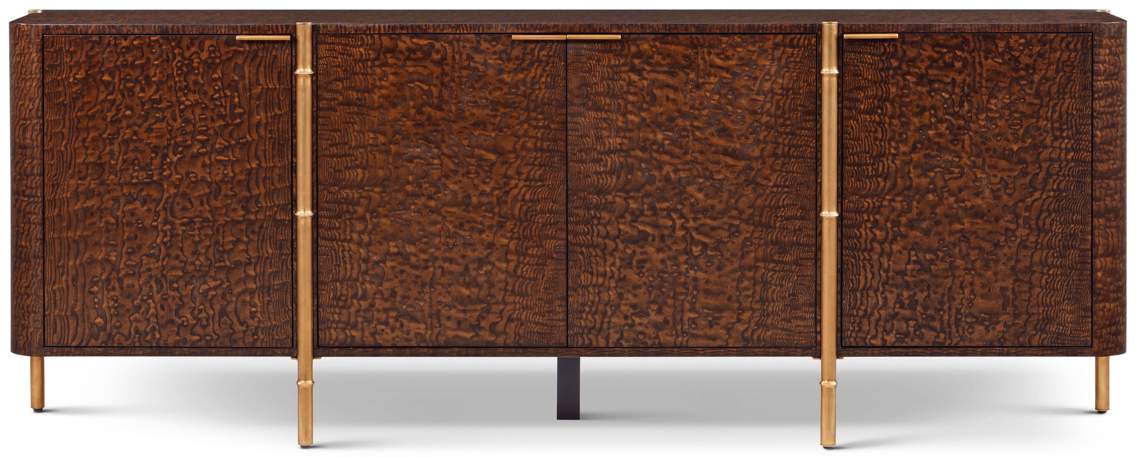 Kesden Sideboard in VCF1801_pyramid_brown_MCF538.B_satin_brass / Brass, Wood - Theodore Alexander