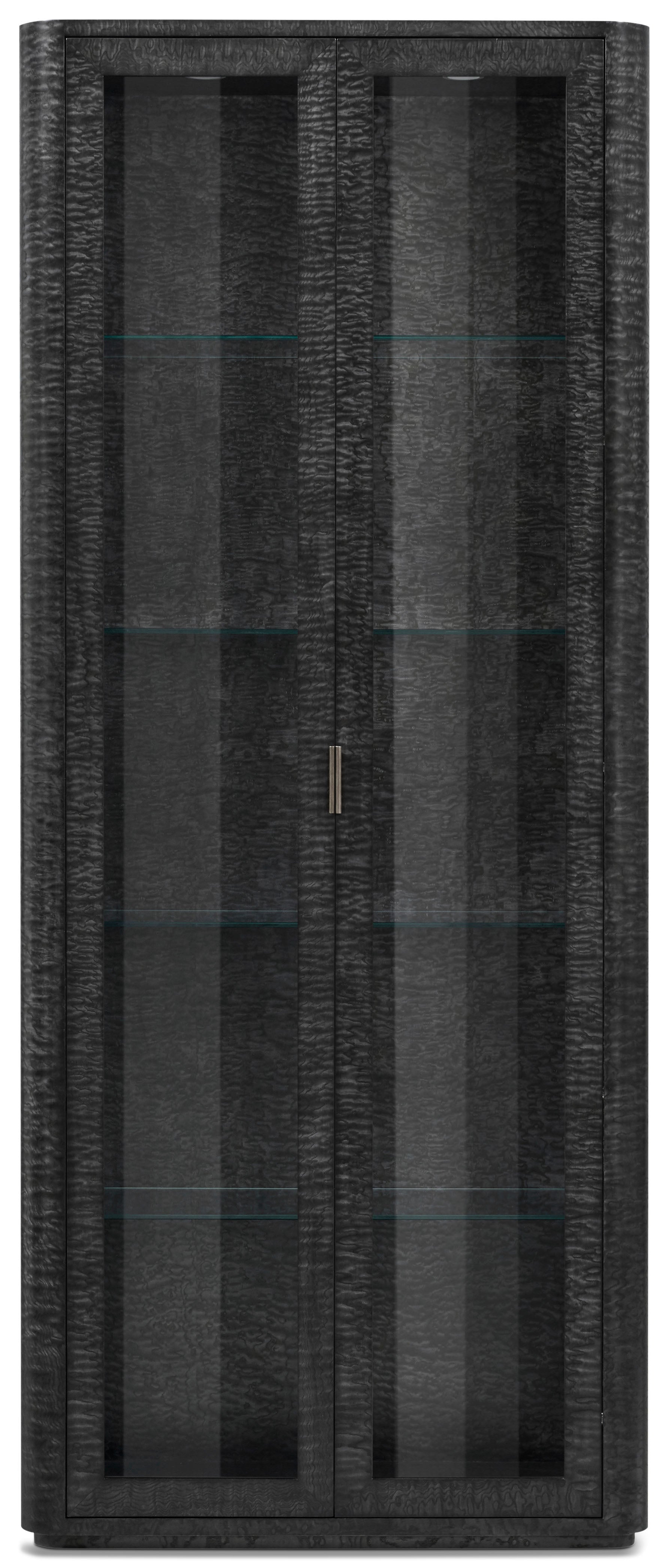 Kesden Curio Cabinet in VCF1798_silent_black_MCF586_kesden_brass / Brass, Wood, Veneer - Theodore Alexander