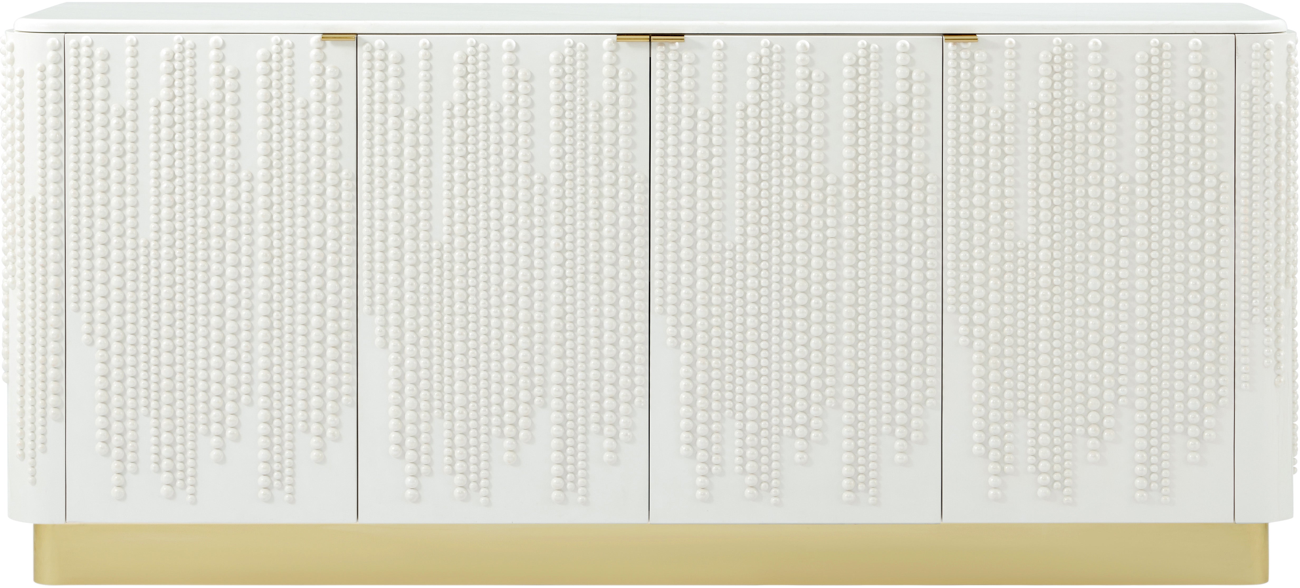 Judith Leiber 4-Door Credenza in Brass, Quartz, Composite - Theodore Alexander