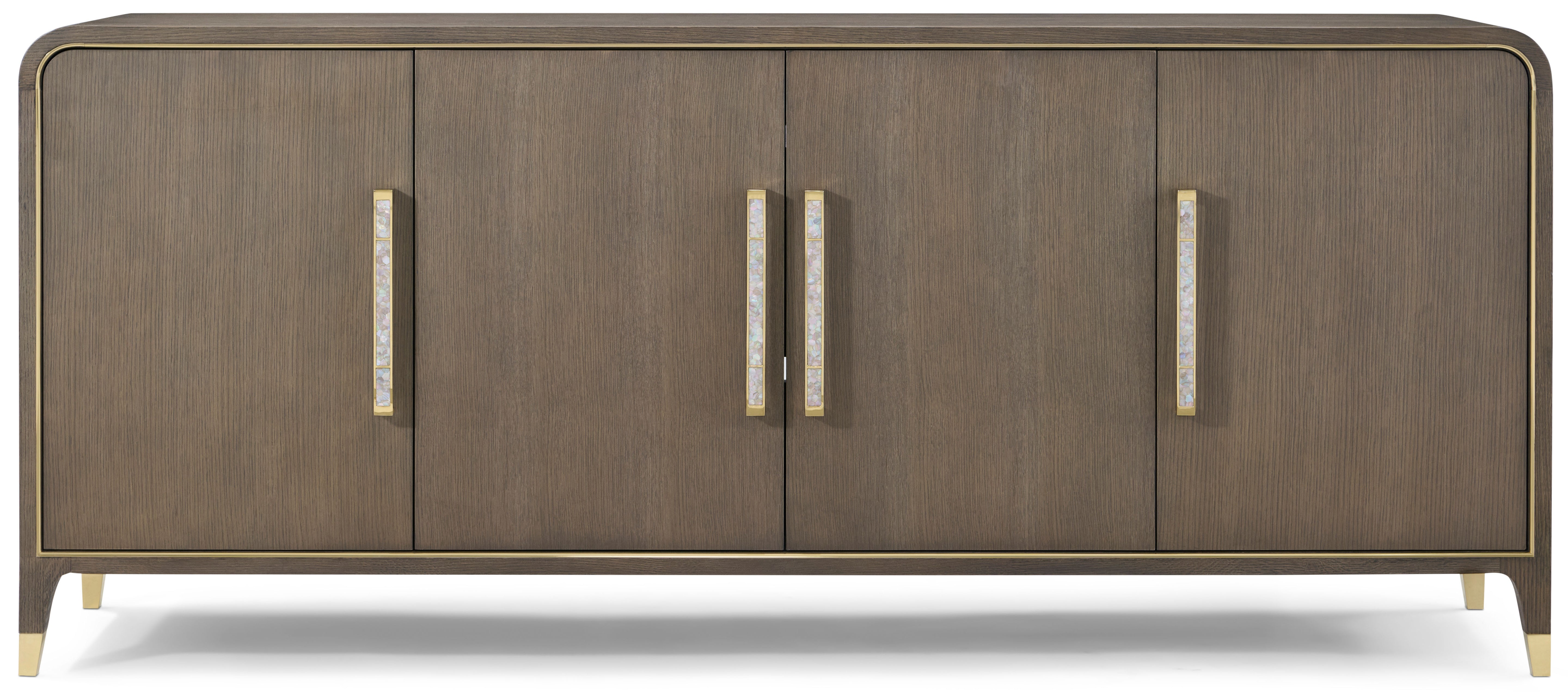 Judith Leiber Sideboard in Oak Wood,Oak Veneer, Brass, Mother of Pearl - Theodore Alexander