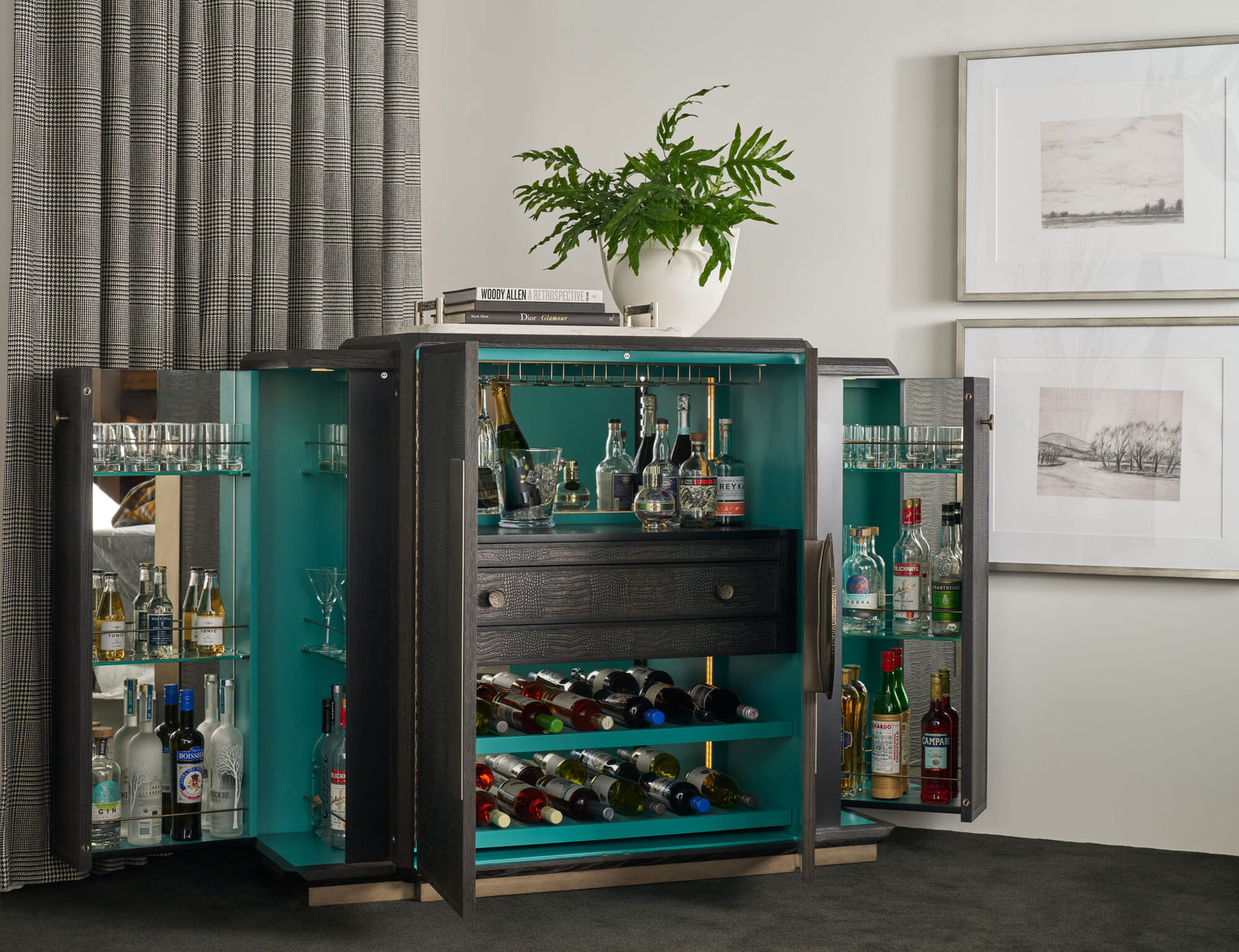 Spencer St. James Bar Cabinet – Bar Carts & Cabinets by Theodore Alexander | Sutter & Vale