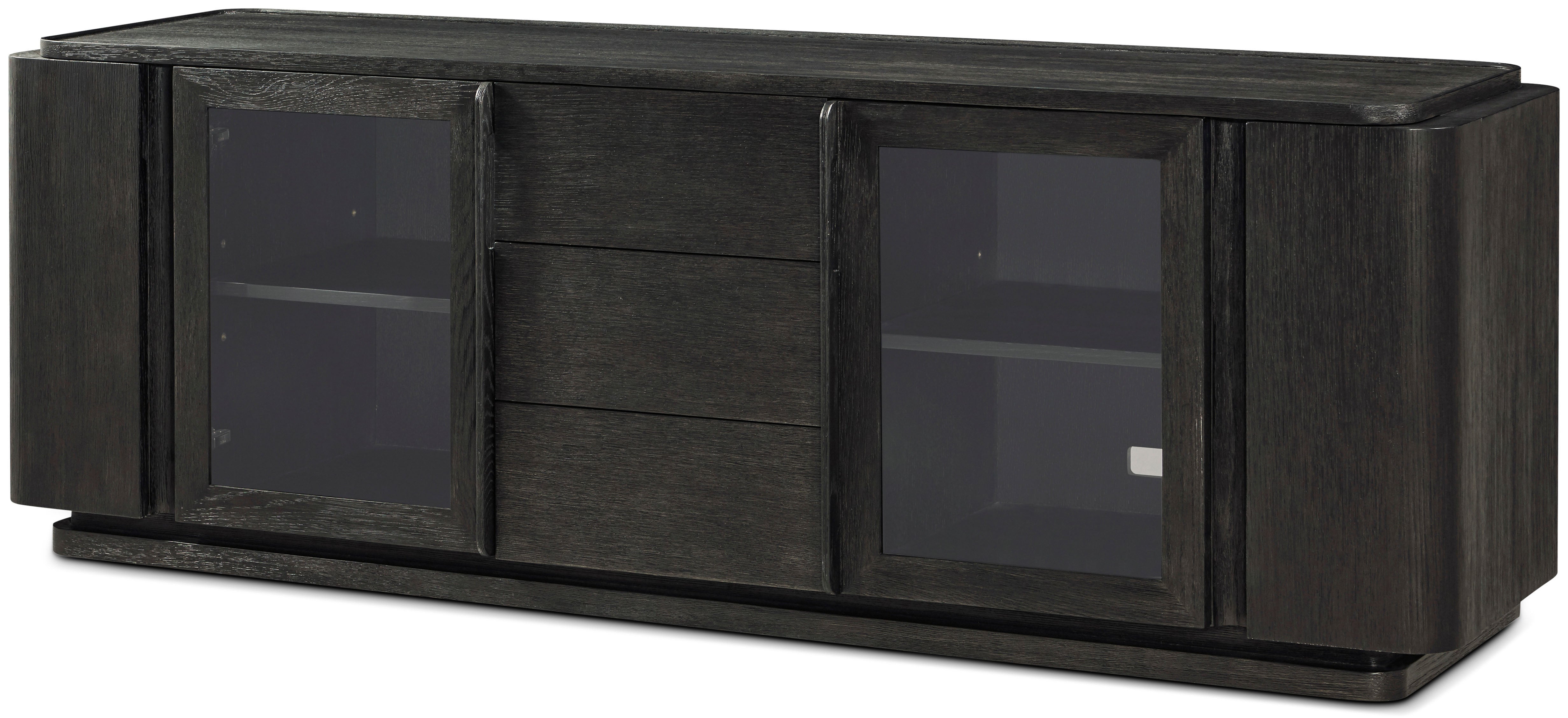 Repose Glass Door Media Console | Theodore Alexander | Sutter & Vale