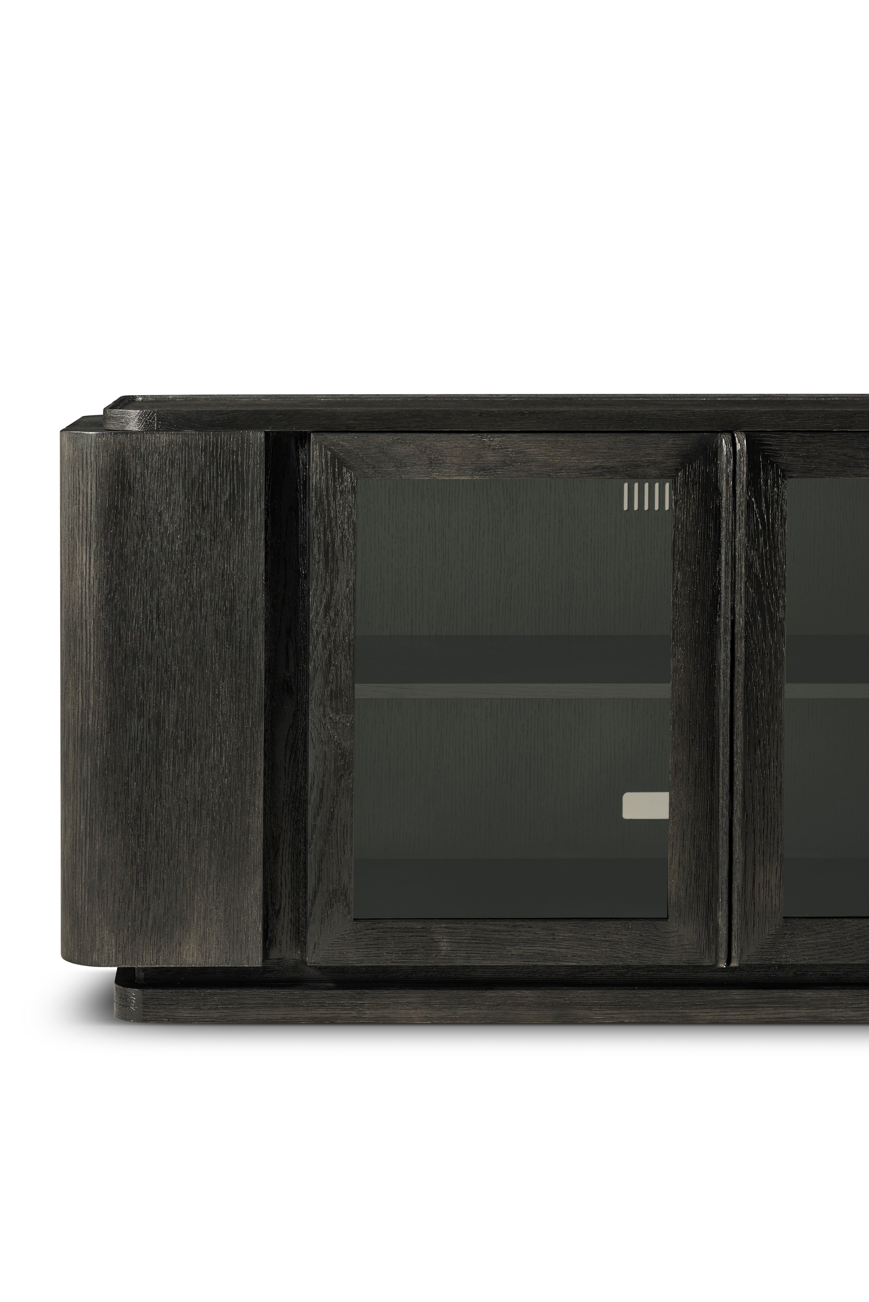 Repose Wooden Media Console – Cabinets & Storage by Theodore Alexander | Sutter & Vale