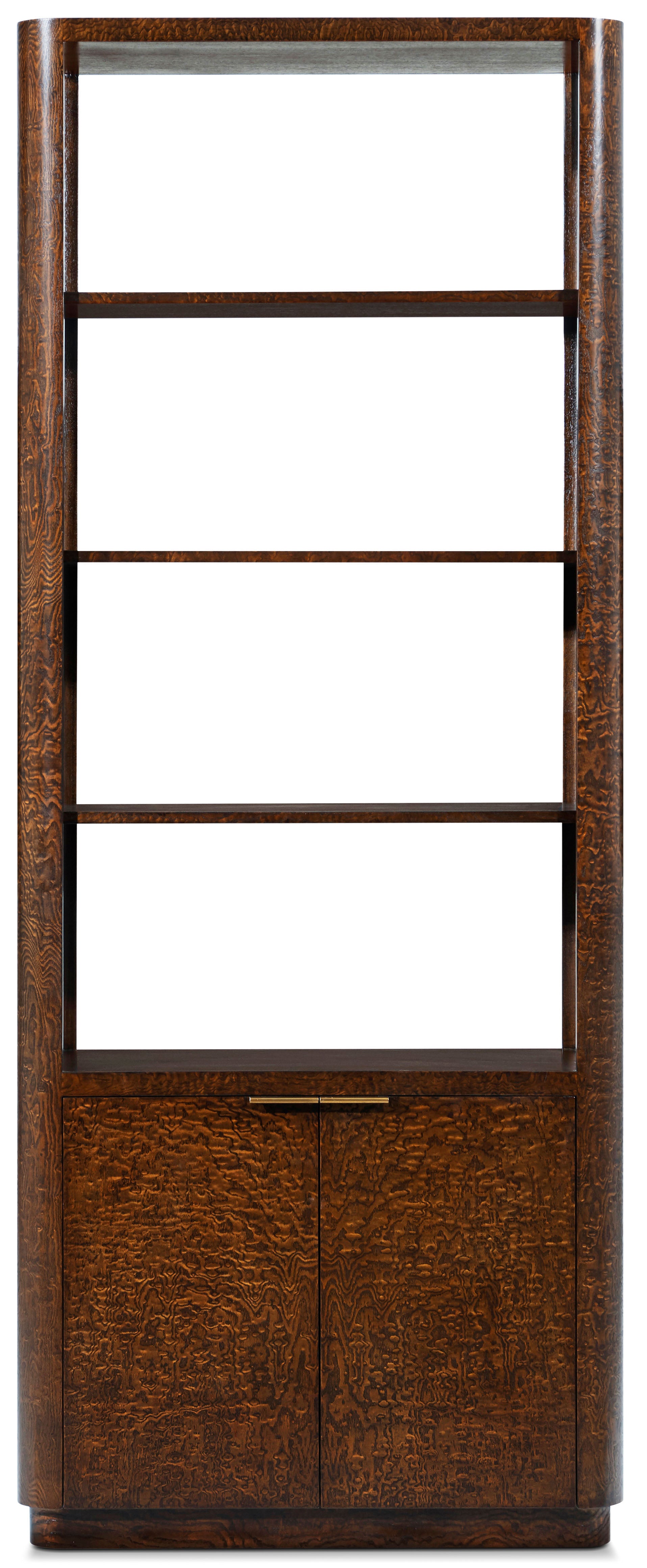 Kesden Bookshelf in VCF1801_pyramid_brown_MCF538.B_satin_brass / Brass, Wood, Veneer - Theodore Alexander