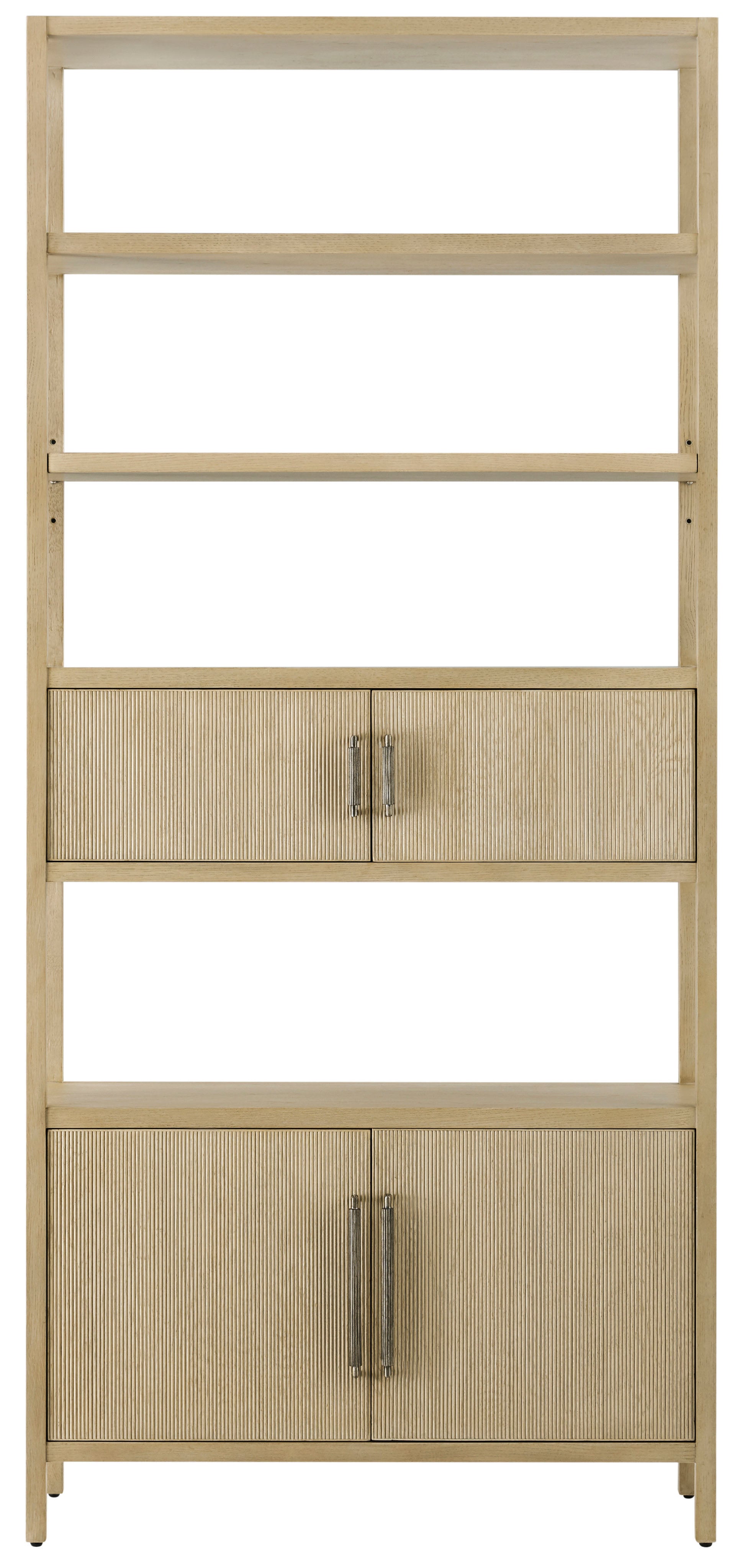 Balboa Bookcase in VCF1882_Coastal_Grey_MCF584.A_Dark_Nickel - Theodore Alexander