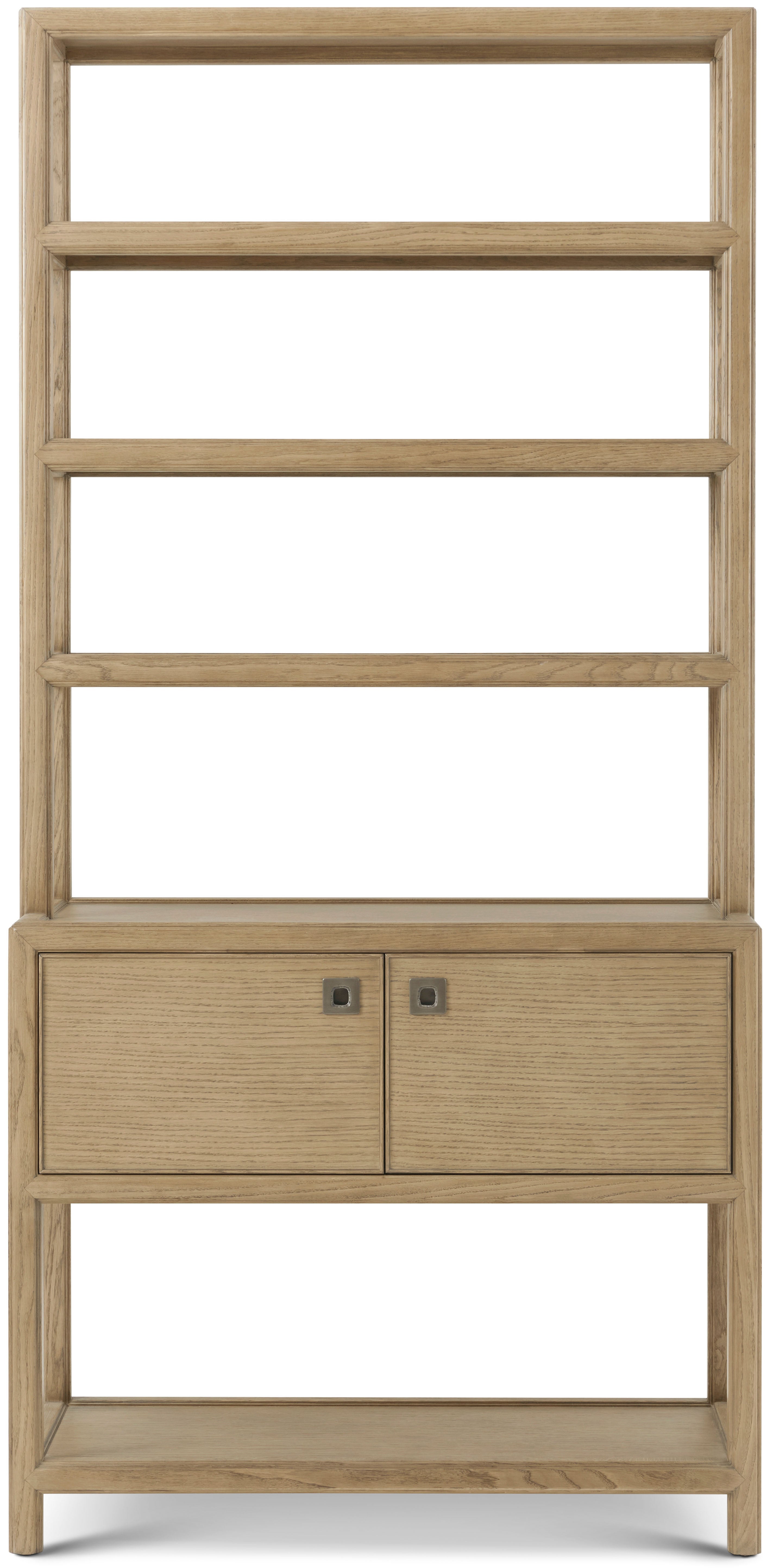 Montauk Etagere in Oak Wood, Oak Veneer, Aluminium - Theodore Alexander