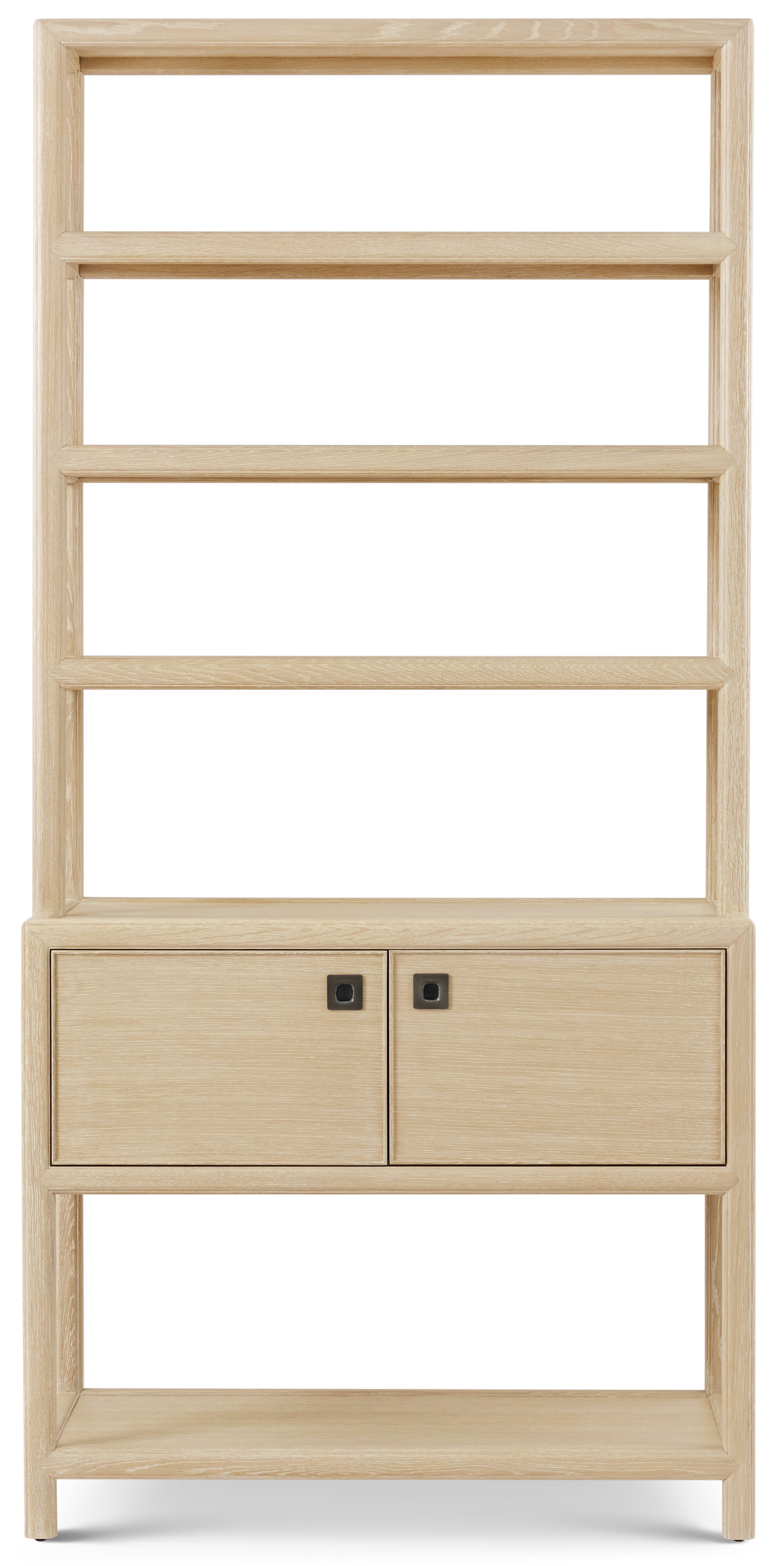 Montauk Etagere in Oak Wood, Oak Veneer, Aluminium - Theodore Alexander