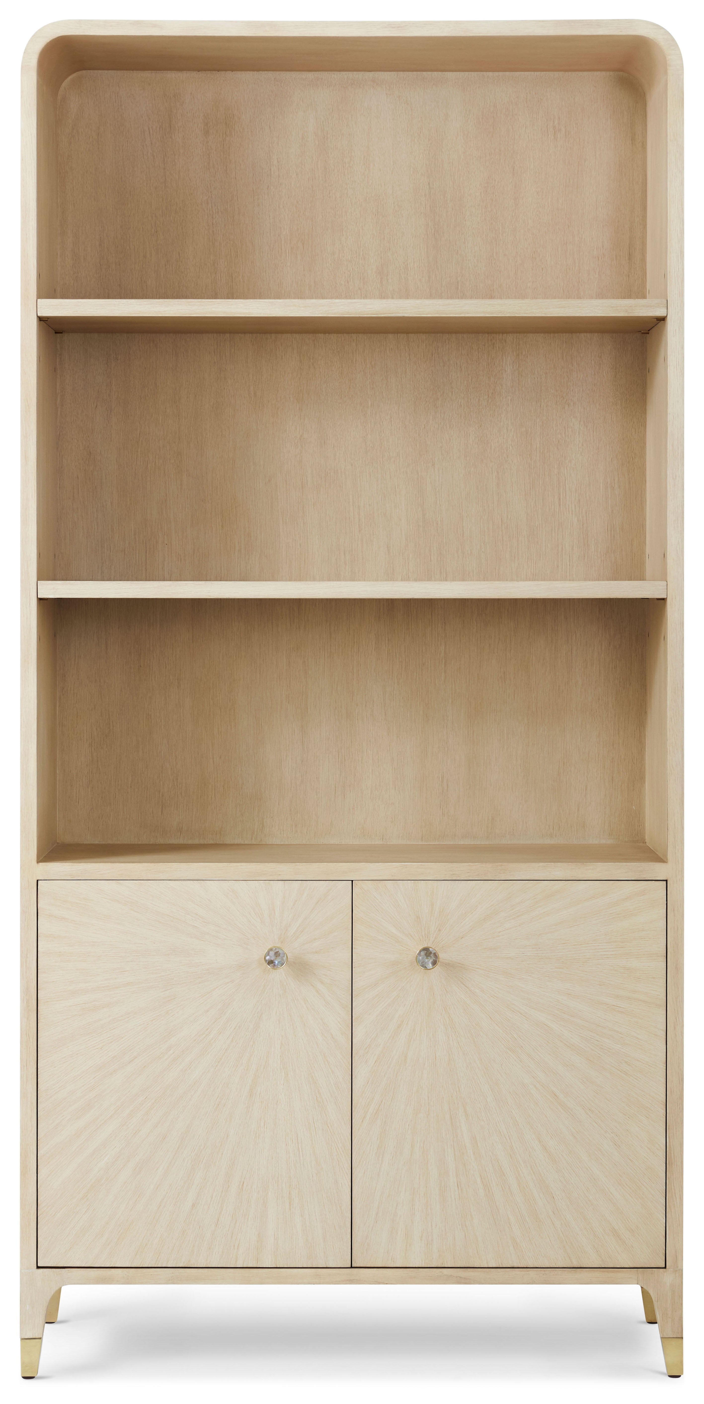 Judith Leiber Bookcase II in Oak Wood, Oak Veneer, Brass, Mother of Pearl - Theodore Alexander