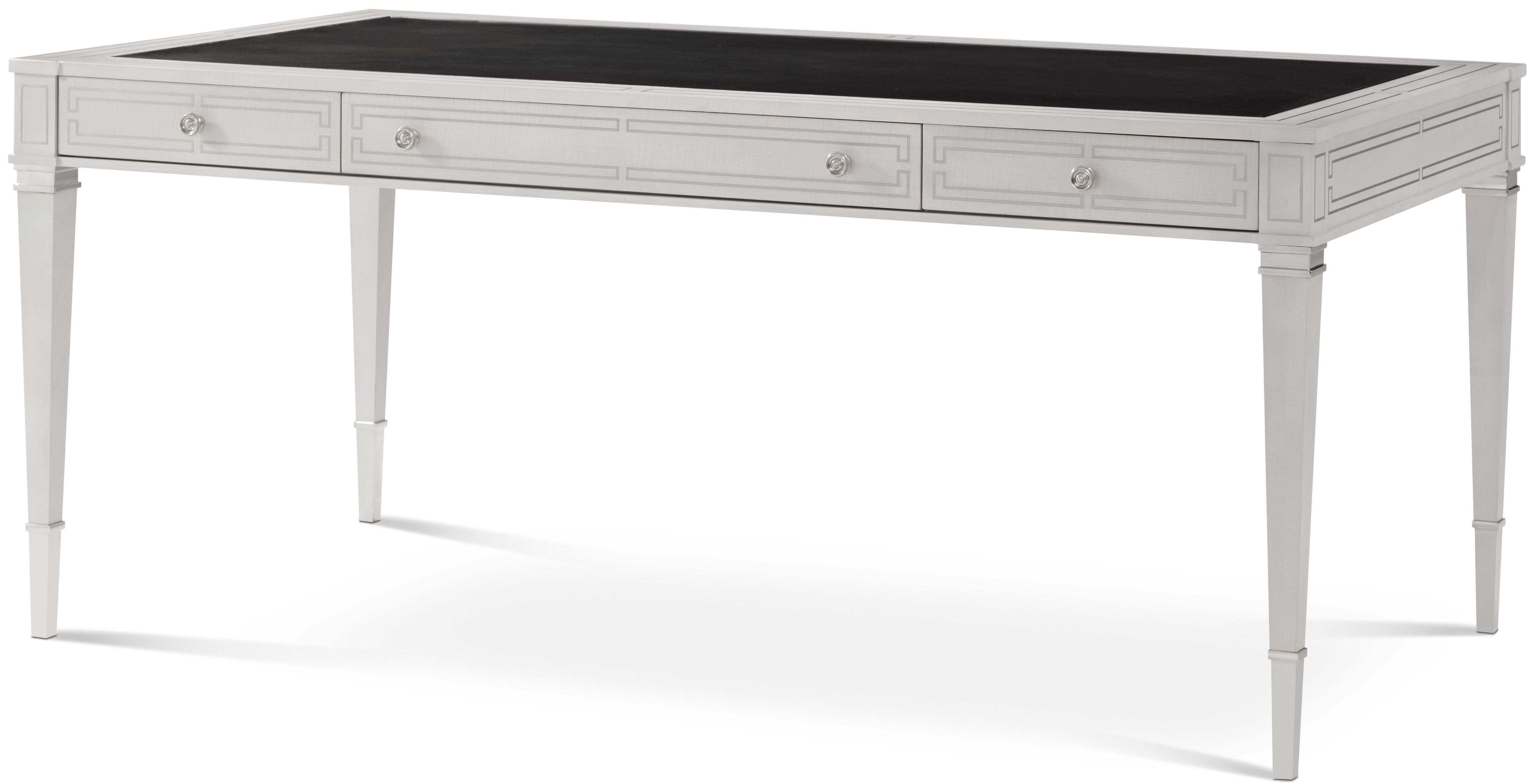 Spencer London Desk in Maple Wood, Sycamore Veneer, Brass - Theodore Alexander