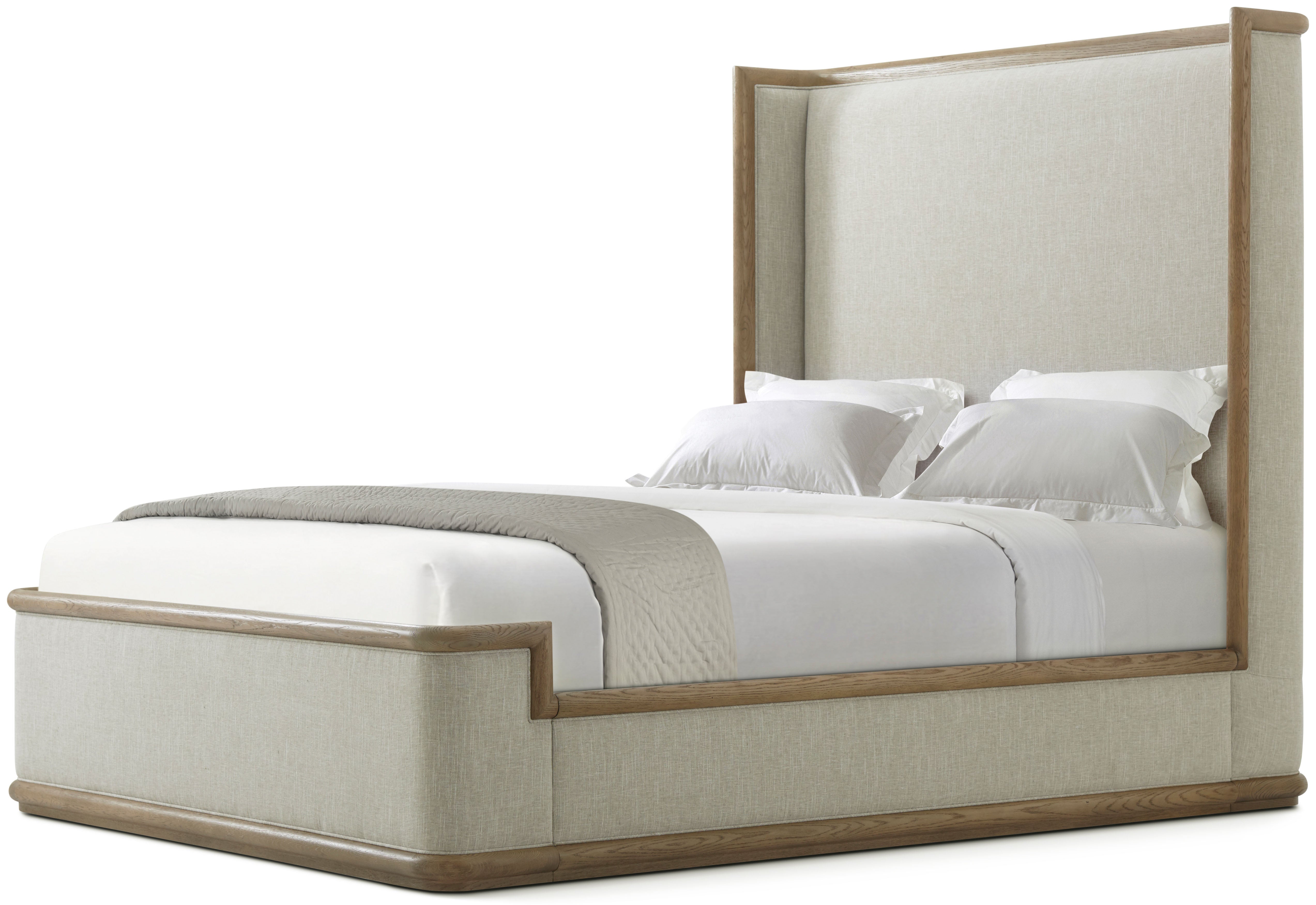 Catalina Upholstered US Queen Bed in PCF1176.1J2G_Dune / Wood - Theodore Alexander