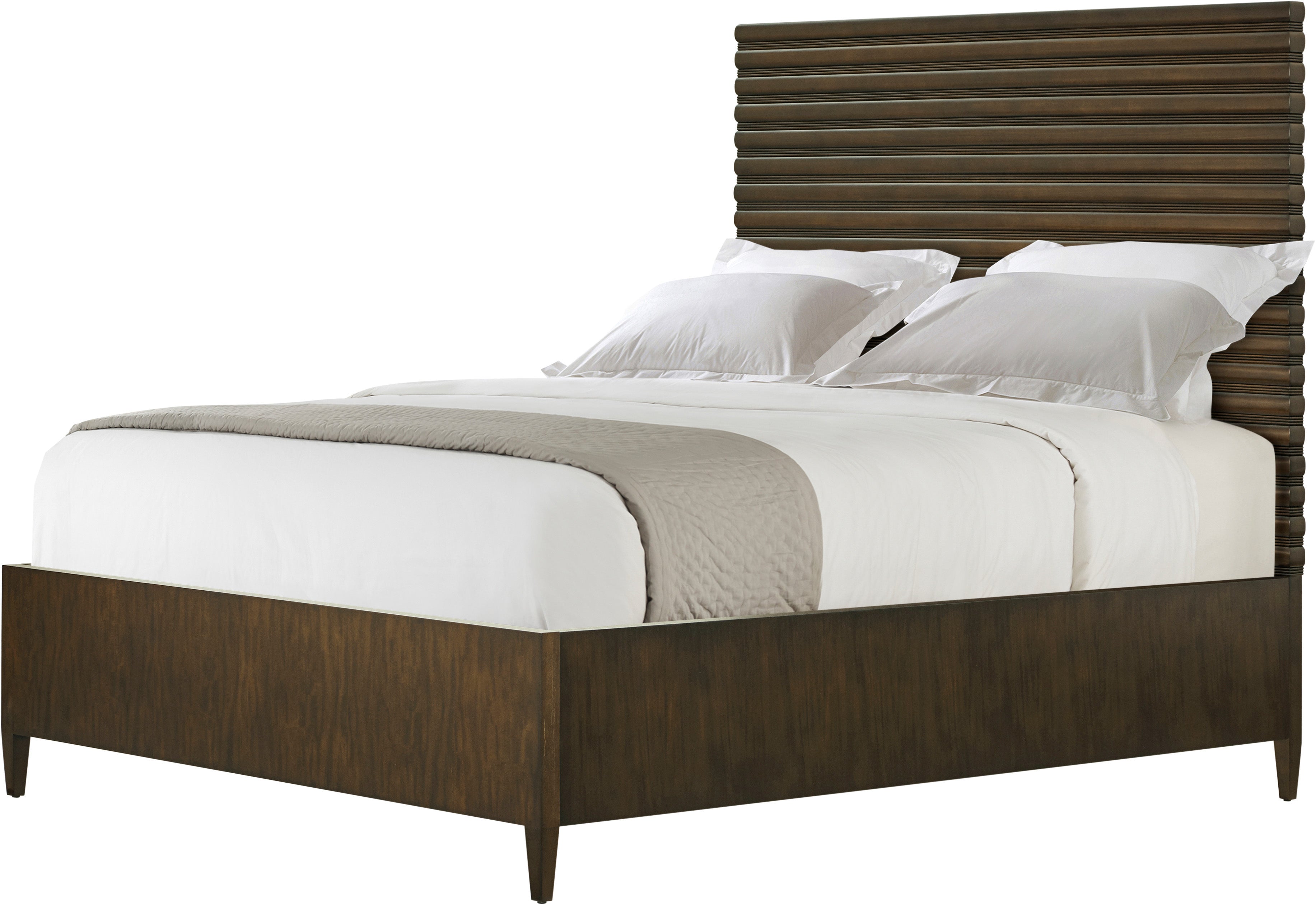 Lido US Queen Bed in VCF1736.2G_Bistre / Wood - Theodore Alexander