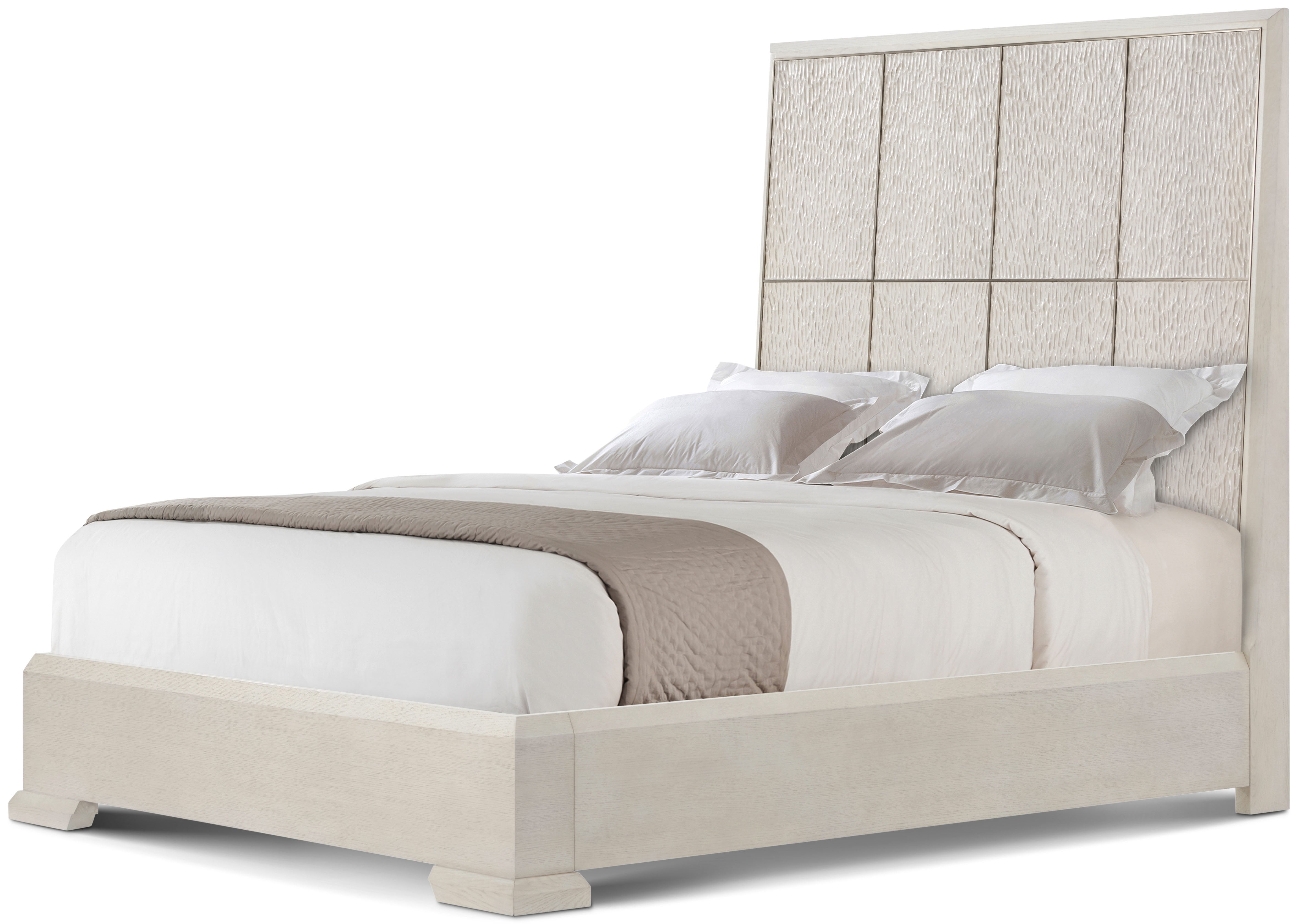 Essence Queen Bed in VCF1806_Opal_VCF1856_Opal_MCF552.A_Volcanic_1 / Aluminium, Veneer, Solid Wood - Theodore Alexander