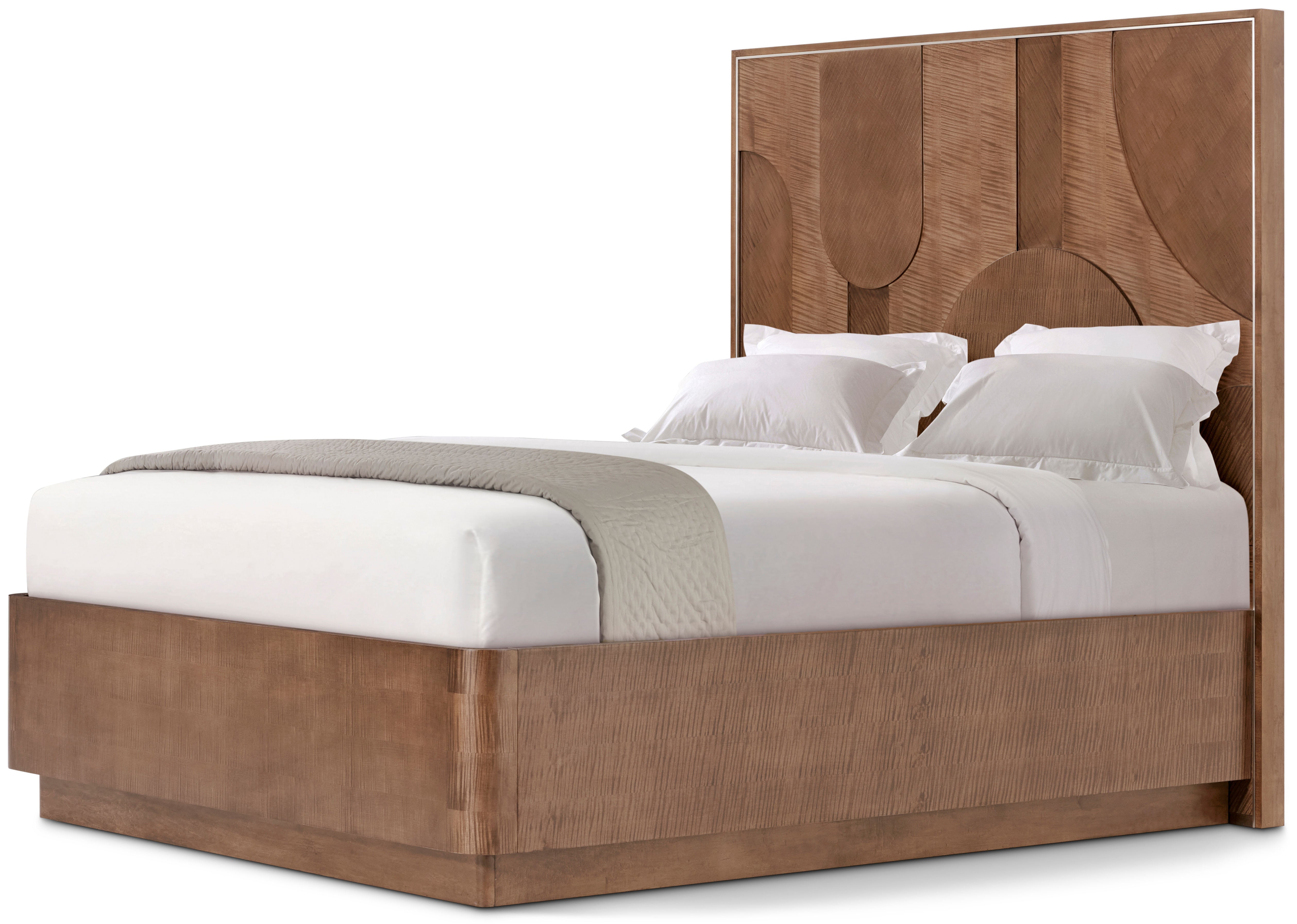 Origins Plinth US Queen Bed in VCF1853_Landmark_MCF577.B_Starlight / Maple Wood, Sycamore Veneer - Theodore Alexander
