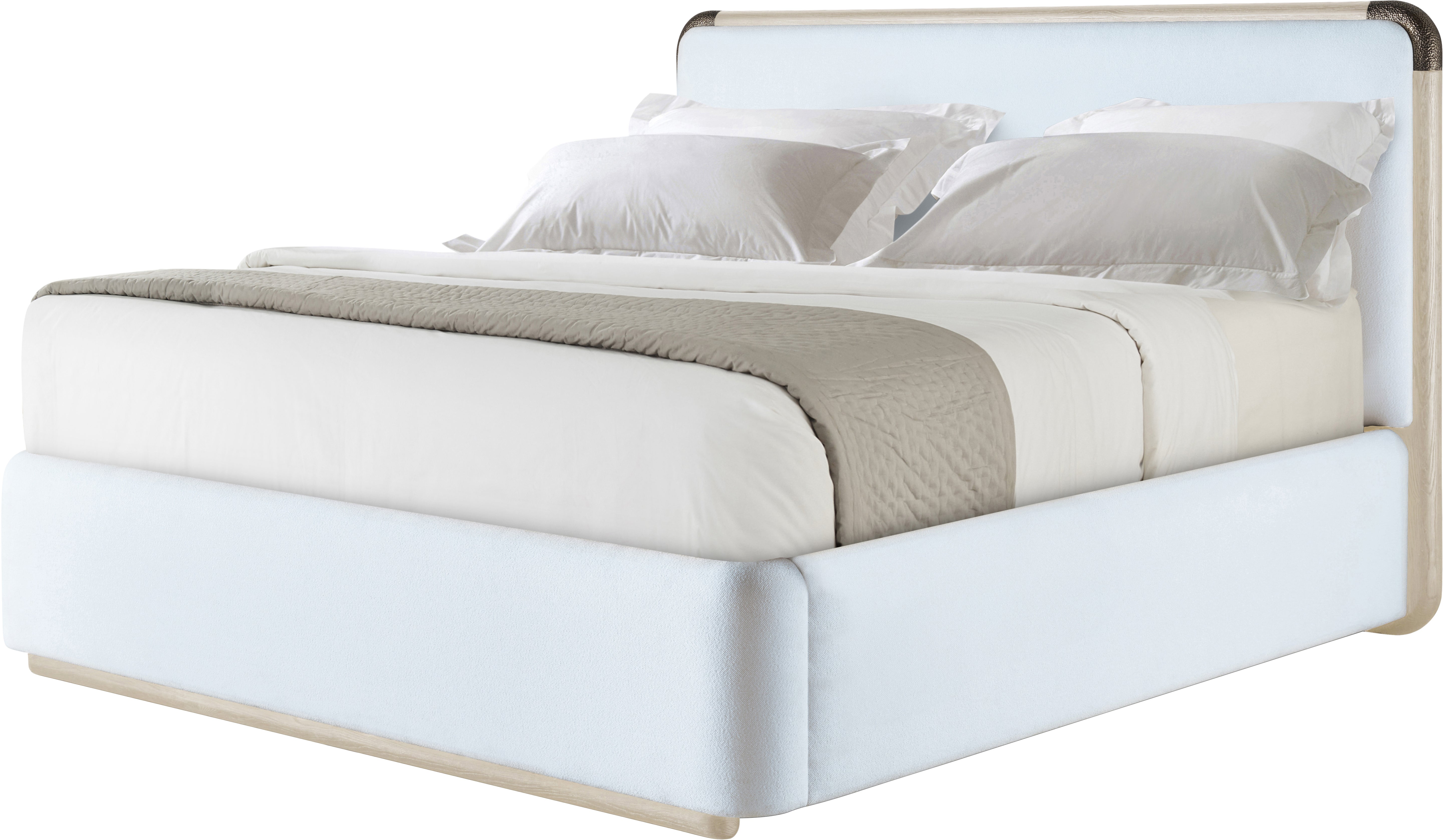 Luna Upholstered US Queen Bed in Solid Wood, Veneer, Aluminium - Theodore Alexander