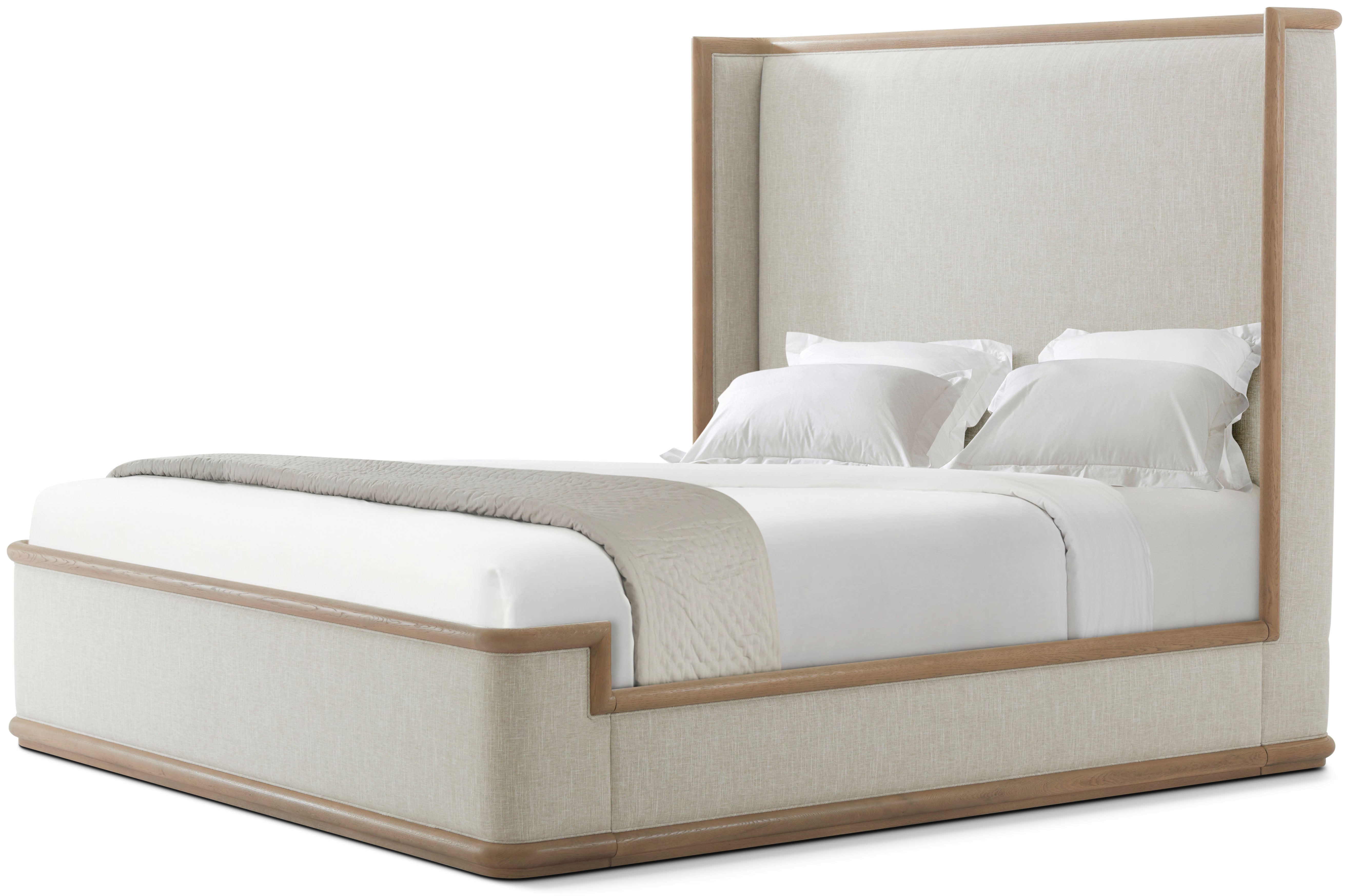 Catalina Upholstered US Queen Bed in PCF1176.1J2G_Dune / Wood - Theodore Alexander
