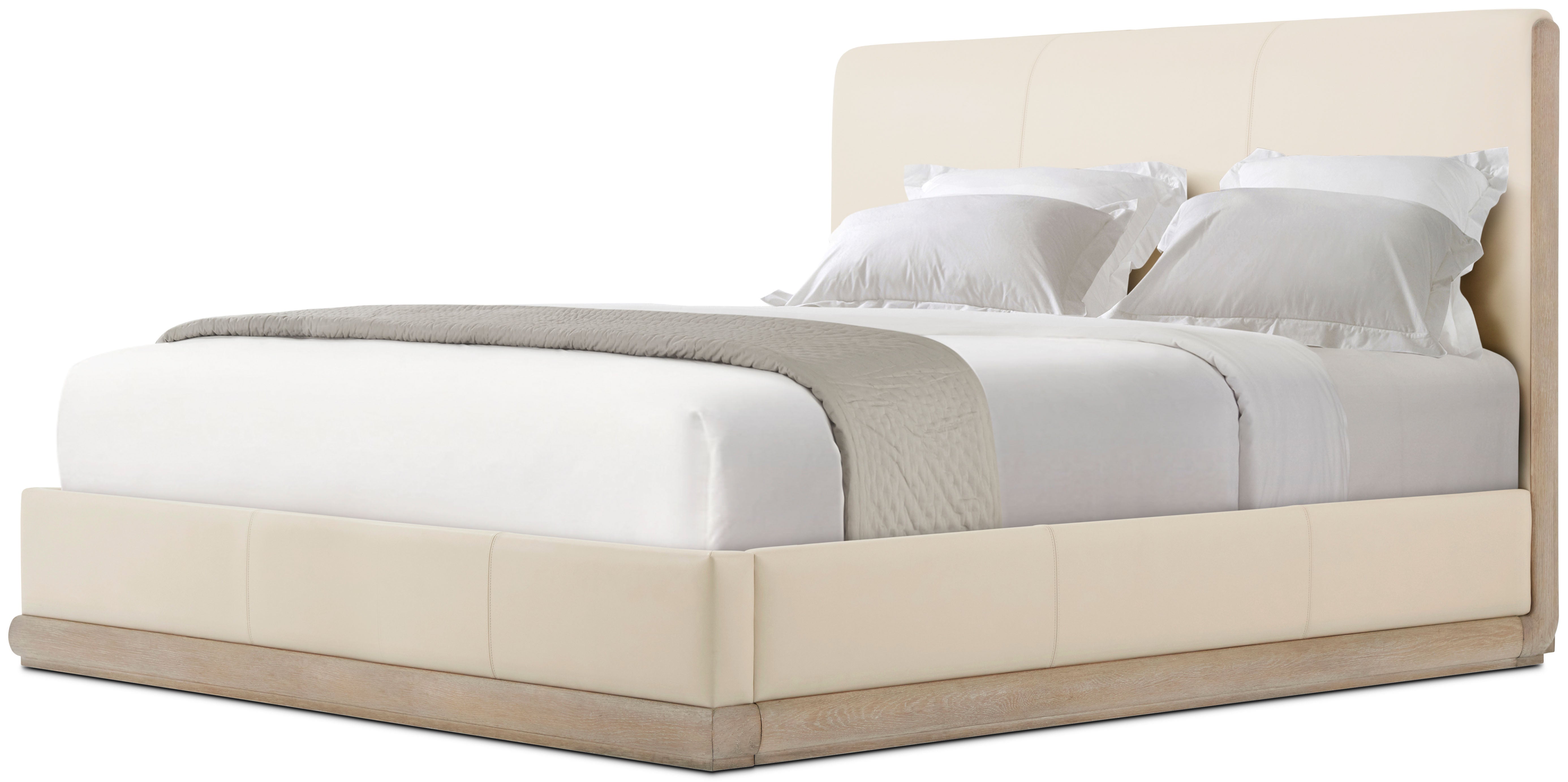 Repose Upholstered US Queen Bed in PCF1175.1K2HA3F_Grey_Oak / Wood - Theodore Alexander