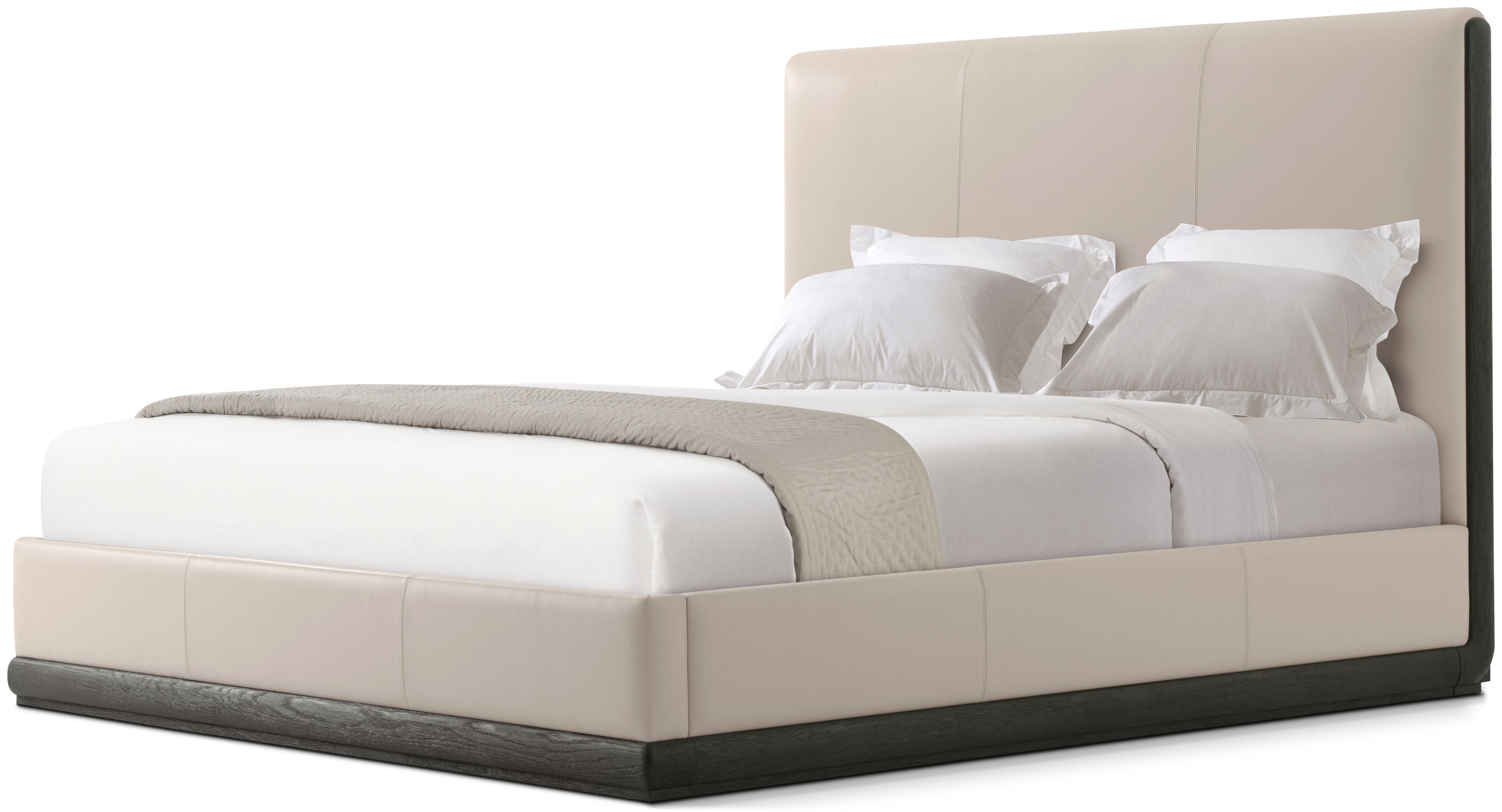 Repose Upholstered US King Bed in PCF1186.1L2HA3F_Charcoal_Oak / Wood - Theodore Alexander