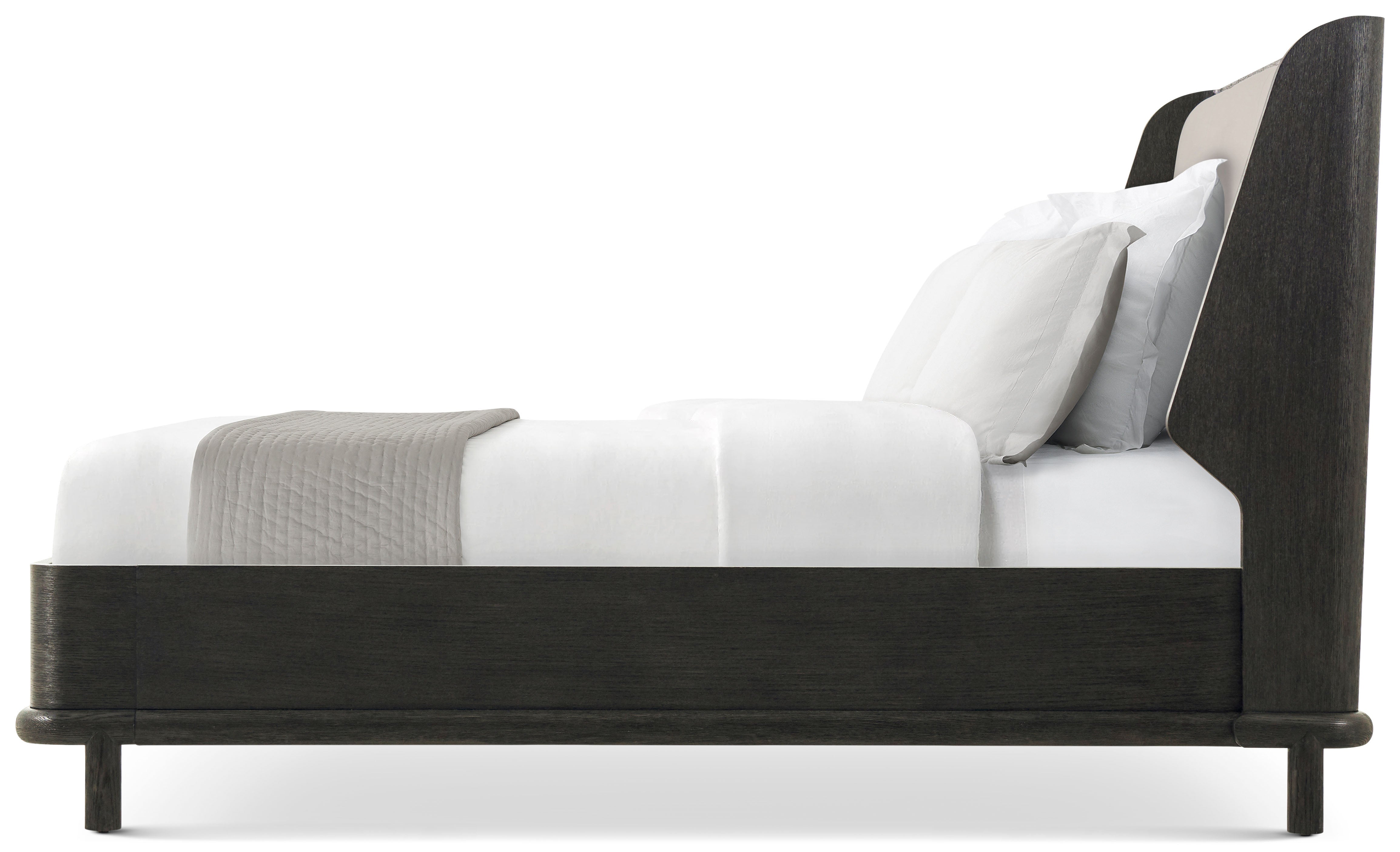 Repose Wooden With Upholstered Headboard US King Bed - Beds by Theodore Alexander