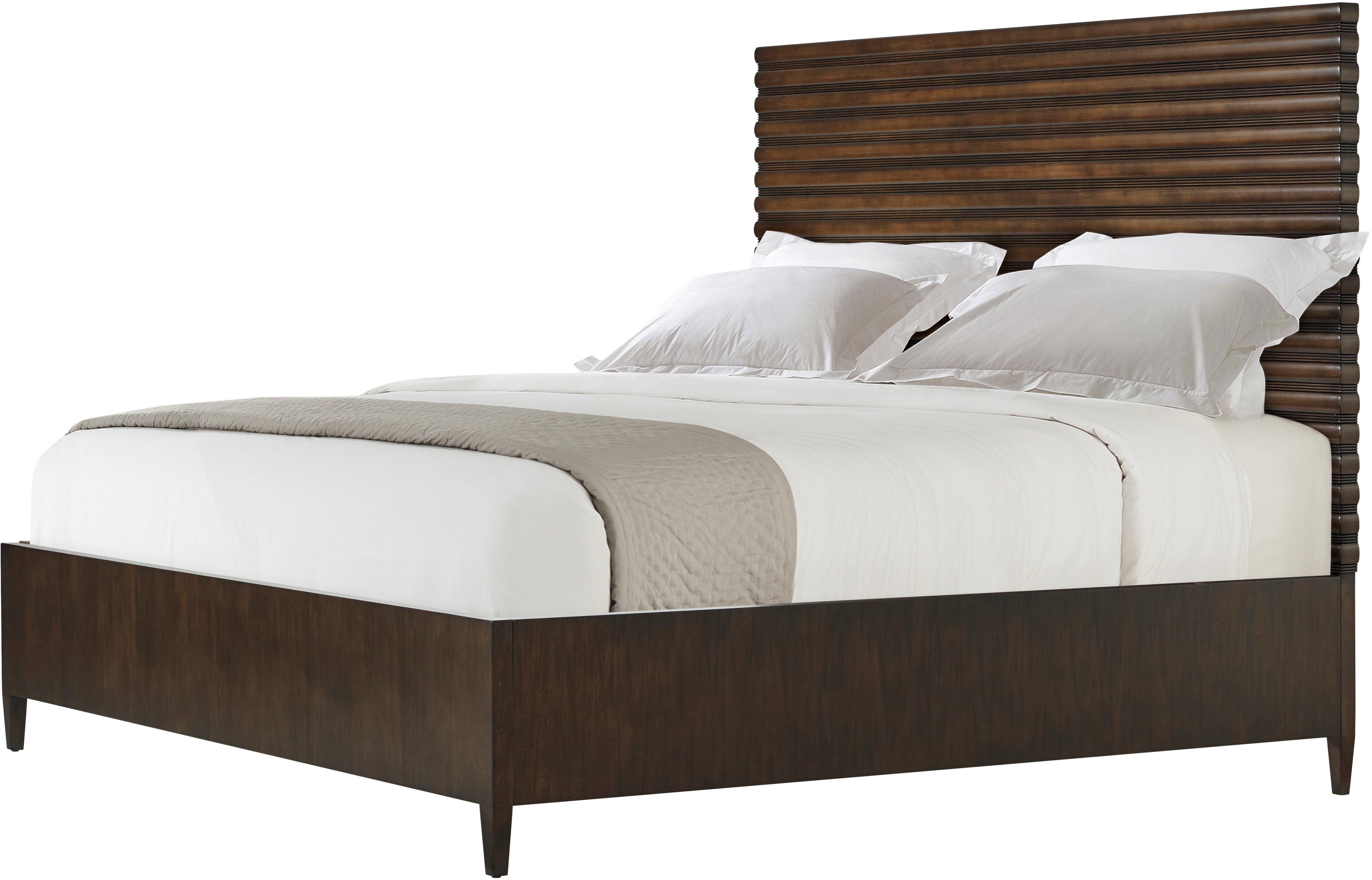 Lido US Queen Bed in VCF1736.2G_Bistre / Wood - Theodore Alexander